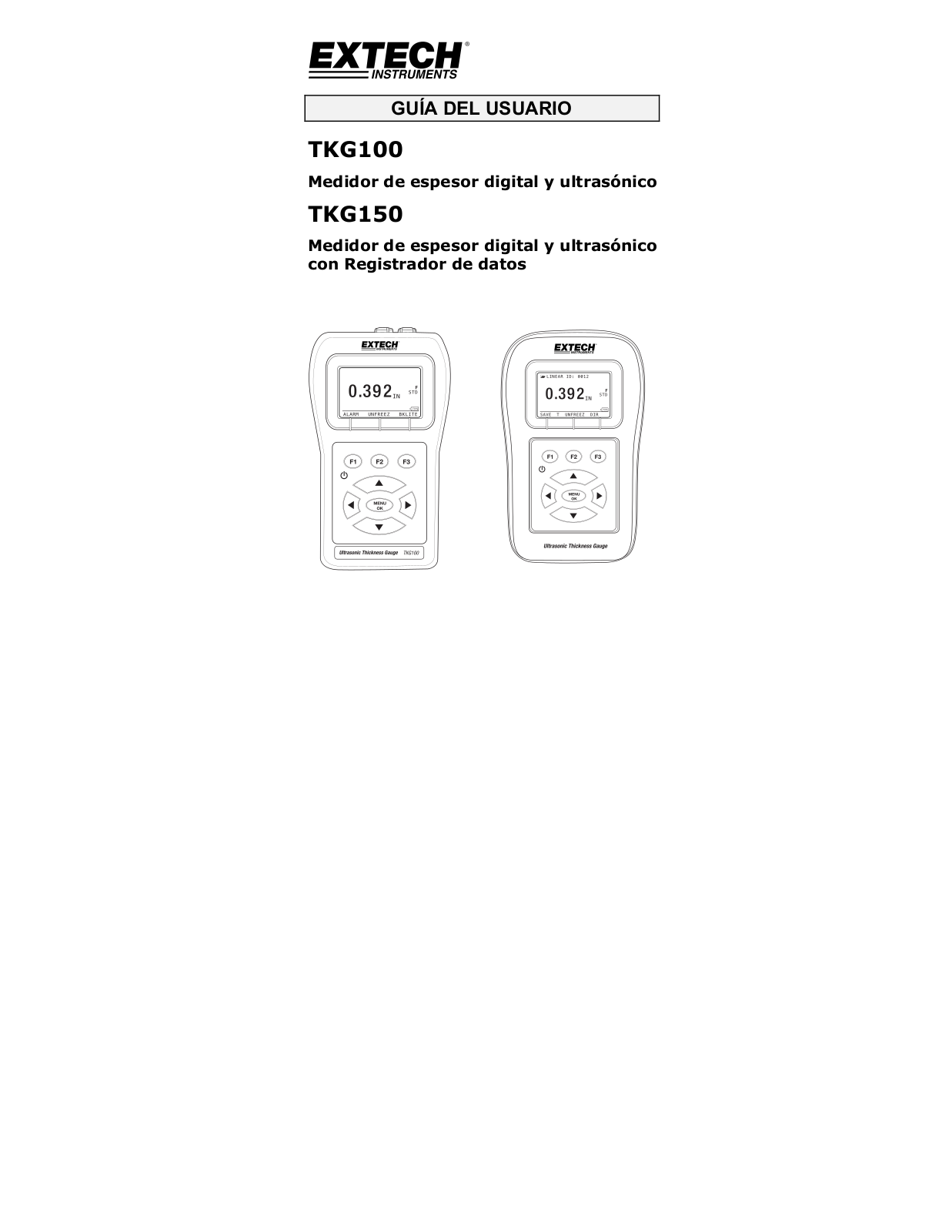 Extech TKG150, TKG100 User guide