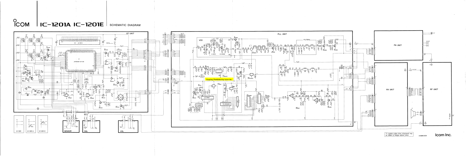 ICOM IC-1201A, IC-1201E Schematics