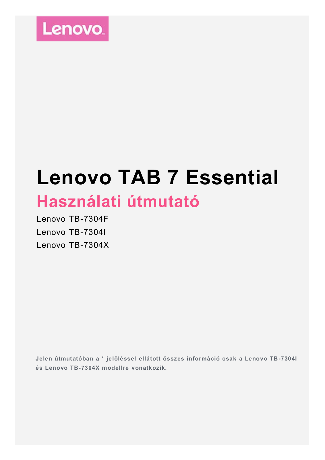 Lenovo TAB 7 Essential User Guide