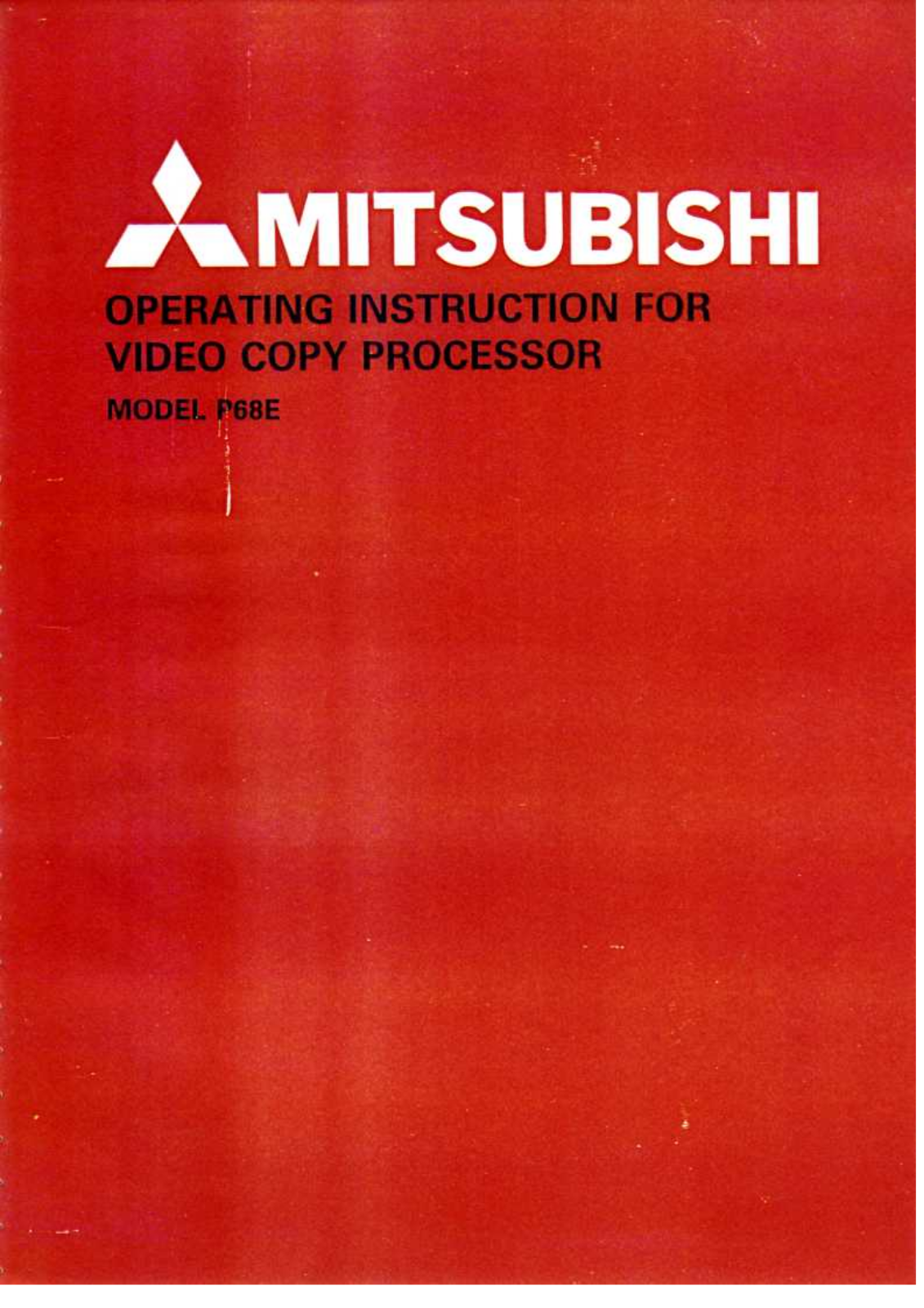 Mitsubishi P68E User manual