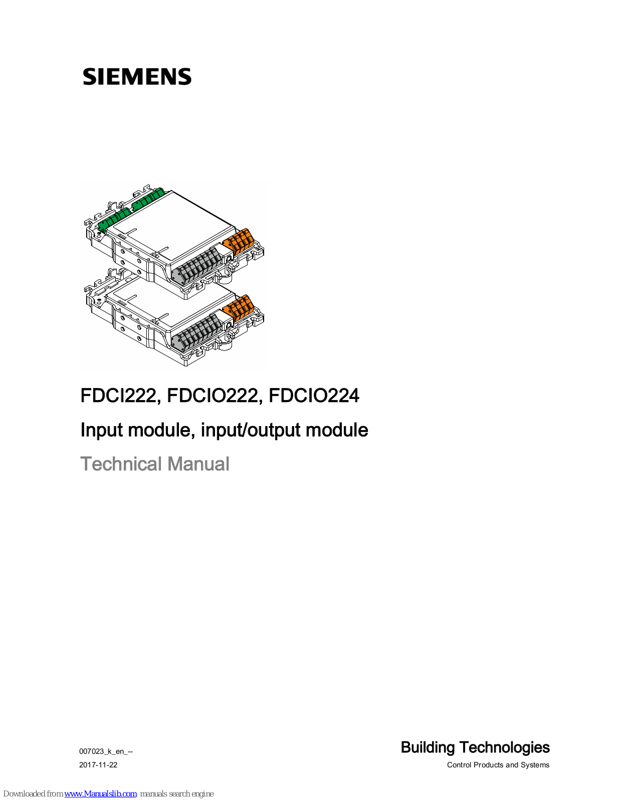 Siemens FDCI222, FDCIO222, FDCIO224 Technical Manual