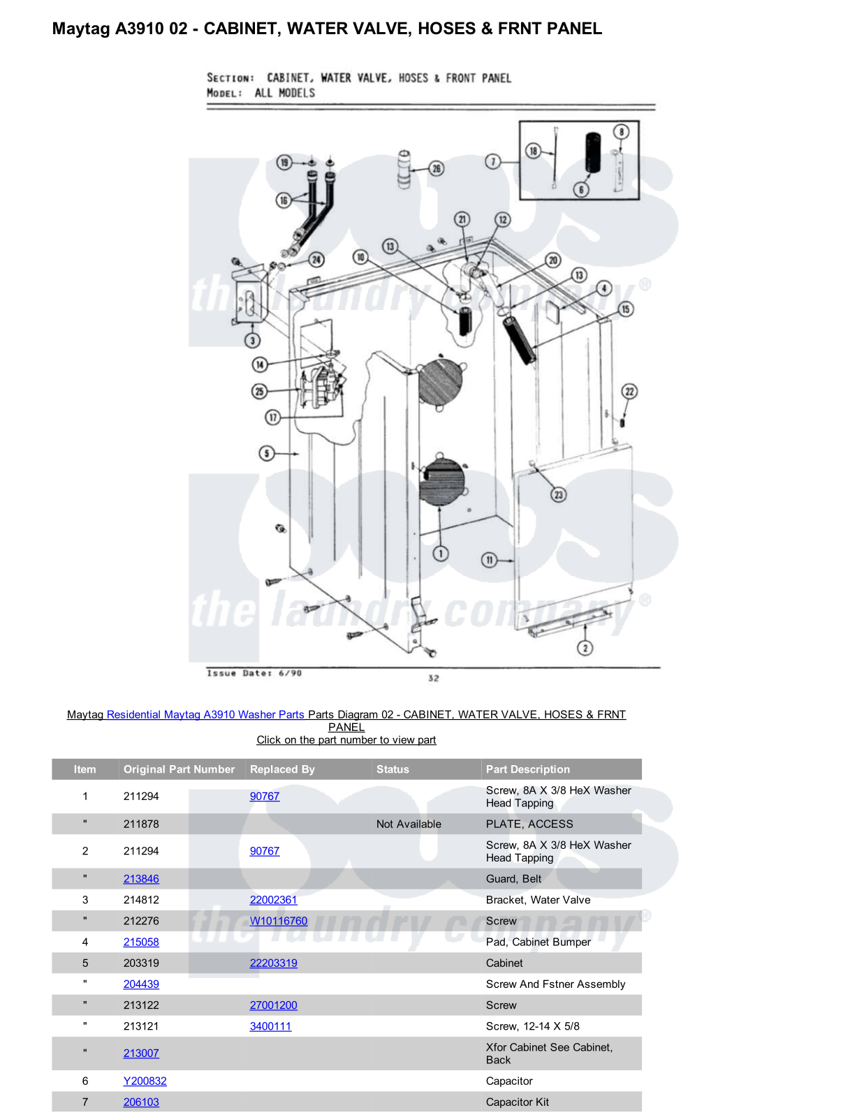 Maytag A3910 Parts Diagram