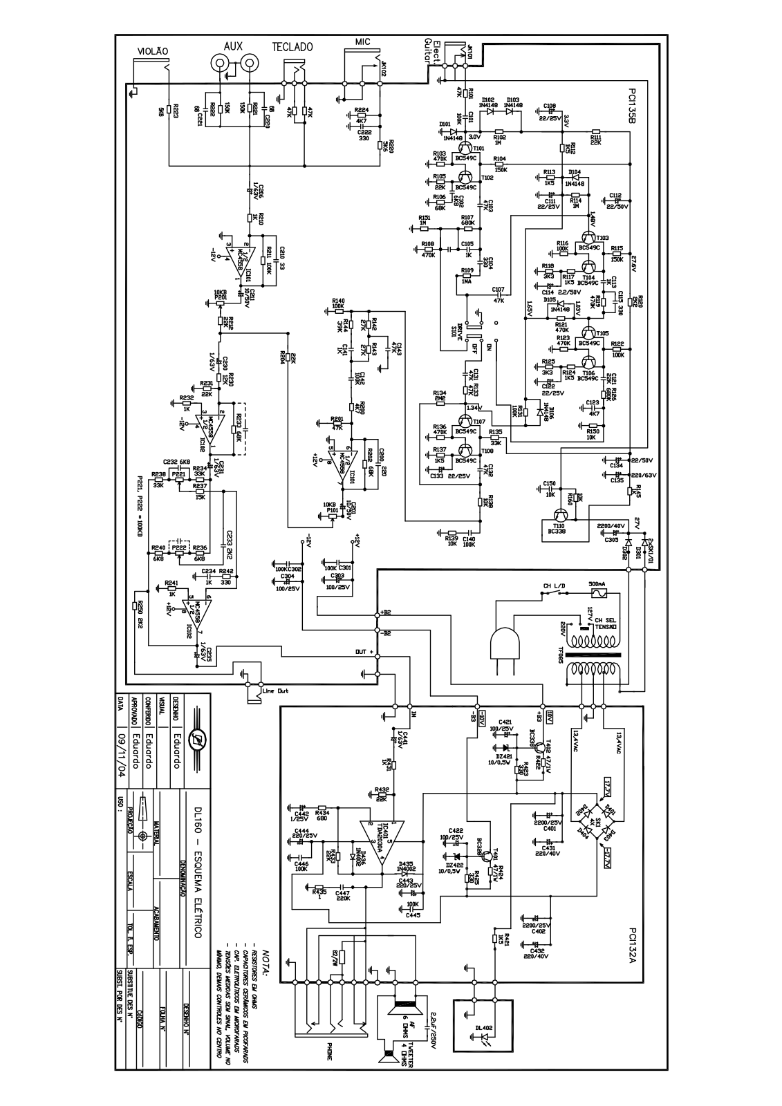 FRAHM DL160 Schematic