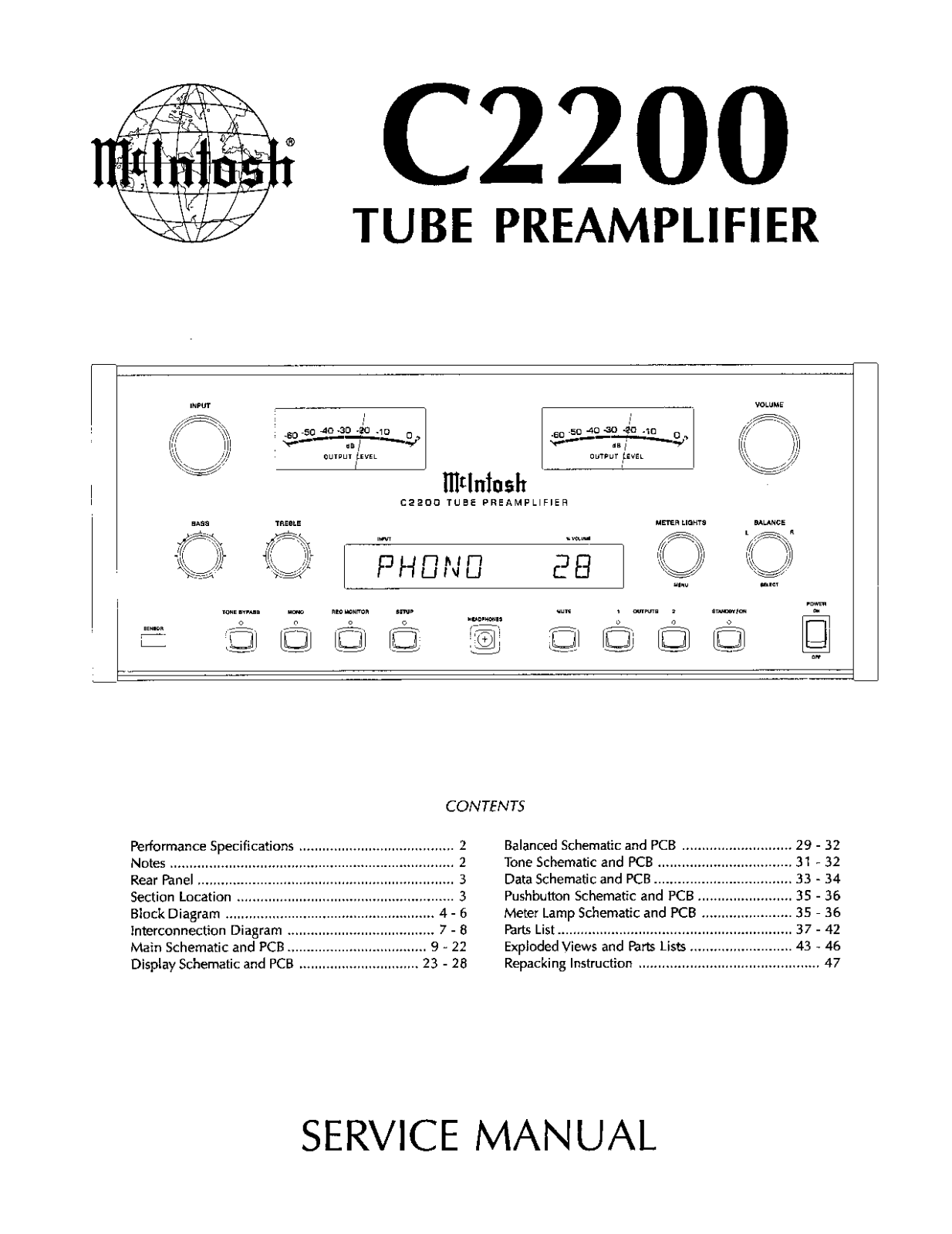 McIntosh C-2200 Service manual