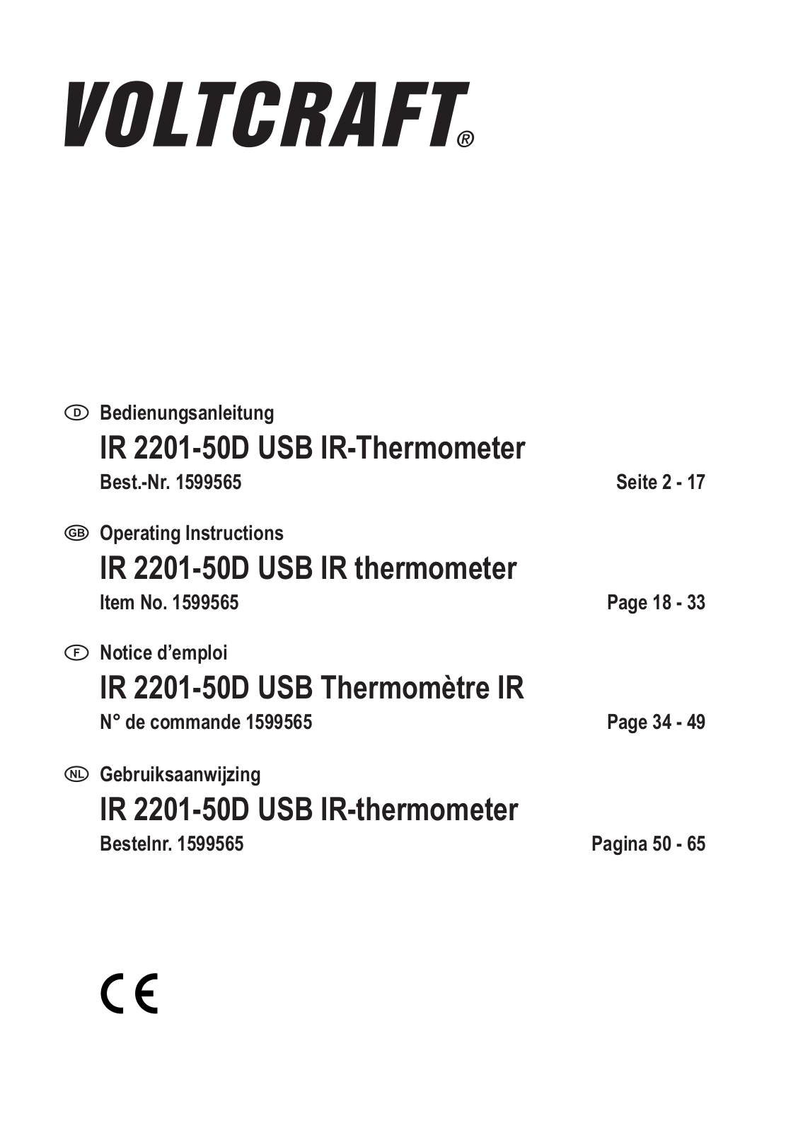 VOLTCRAFT IR 2201-50D User guide