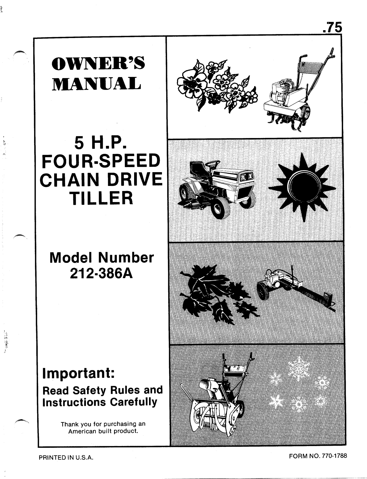 Mtd 8110 owners Manual