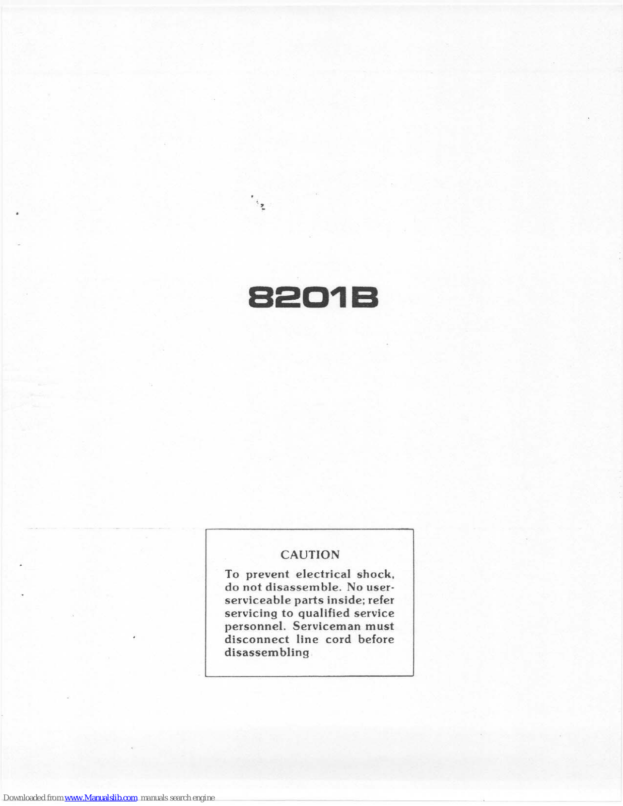 Tapco 8201B Owner's Manual