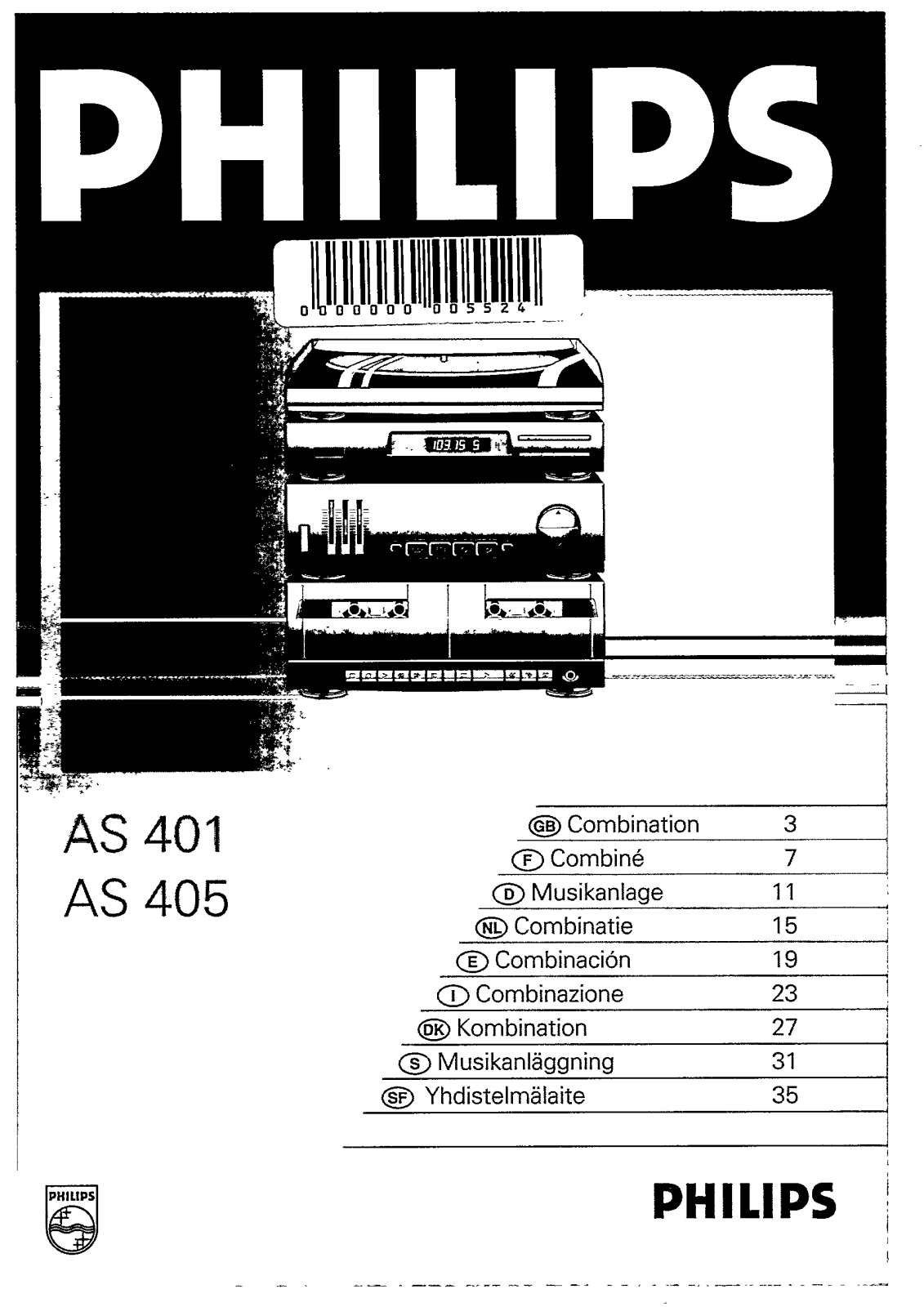 Philips AS405, AS401, AS405/00 User Manual