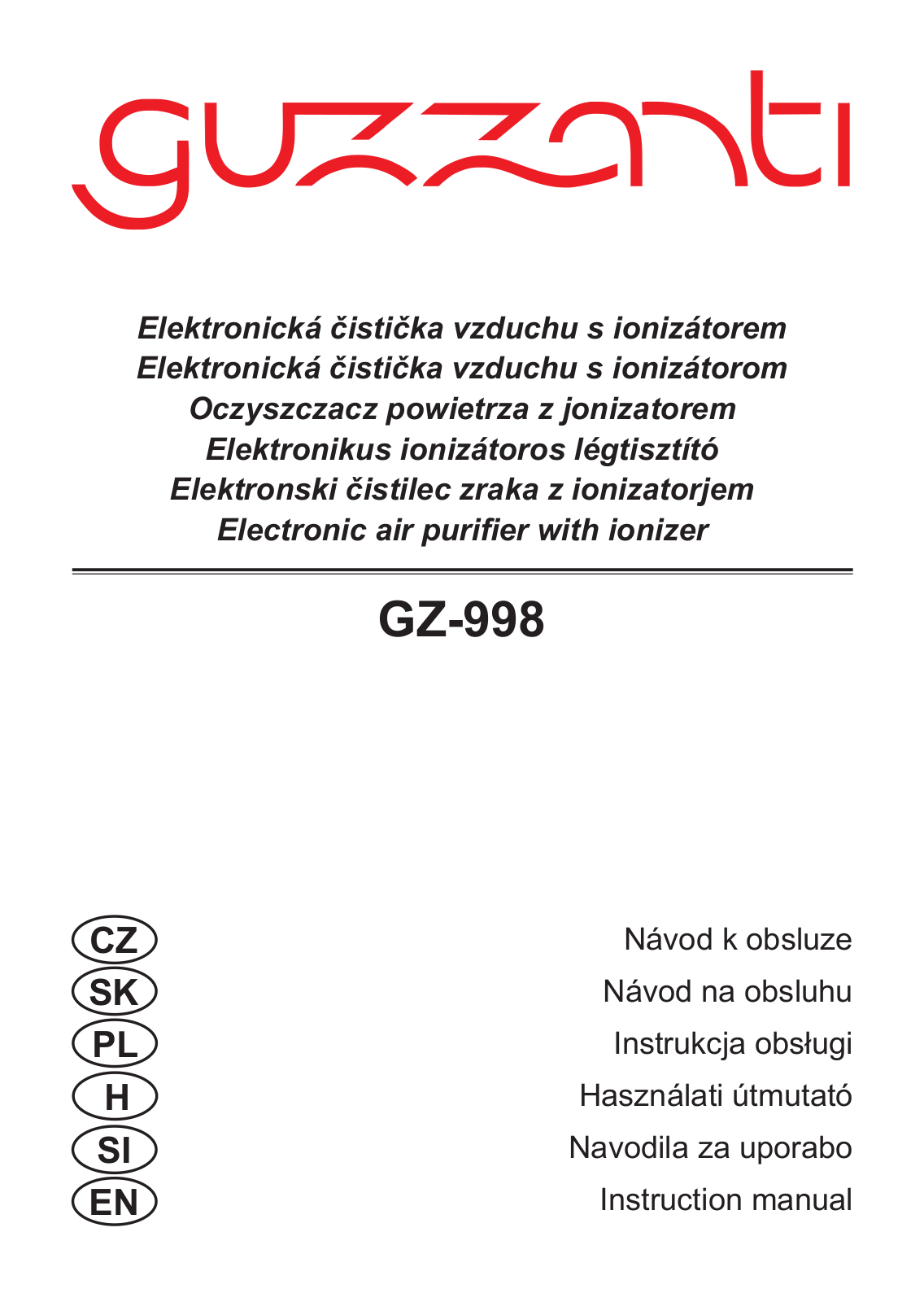 Guzzanti GZ 998 User Manual