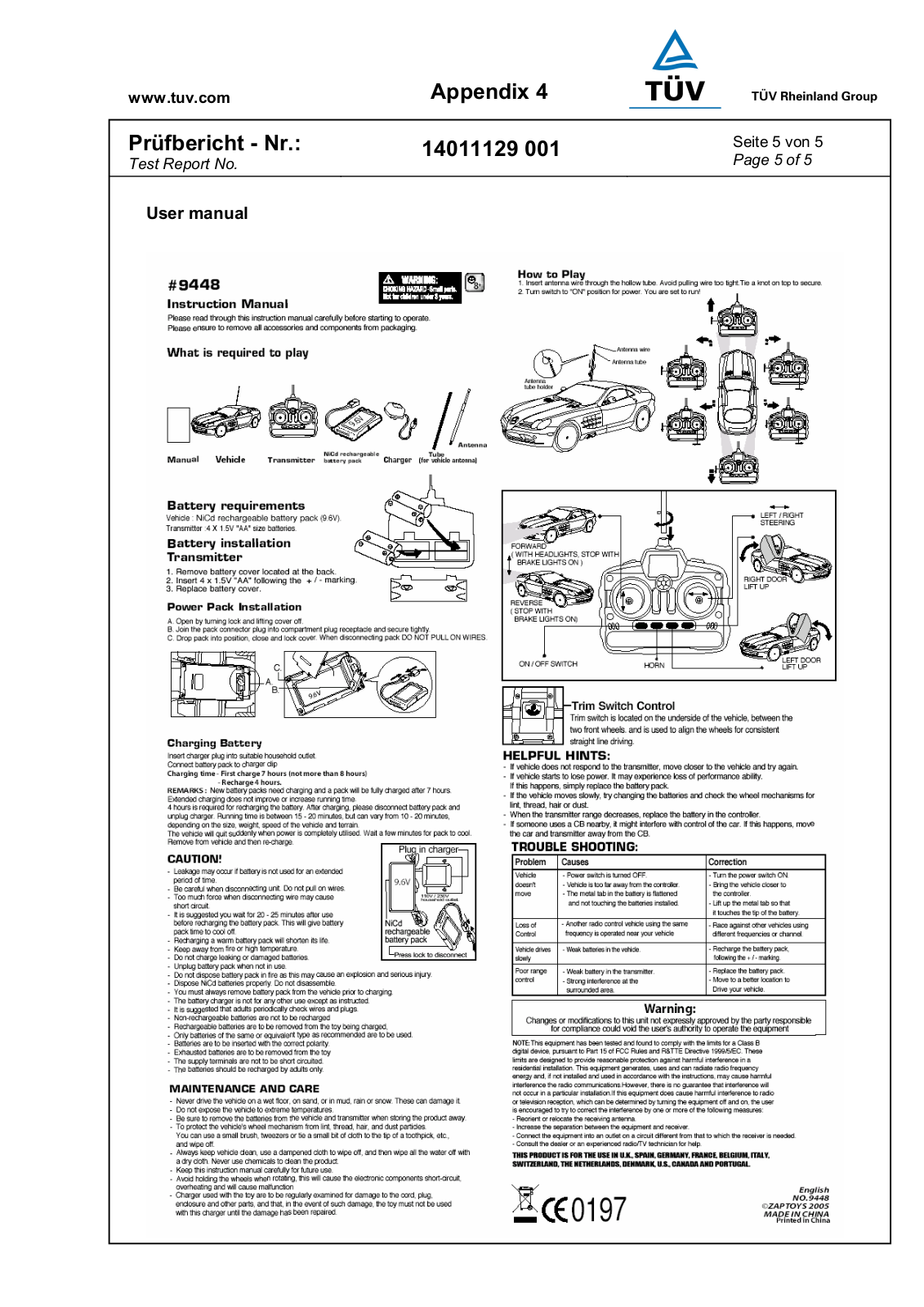 Zaptoys 9448 49RX User Manual