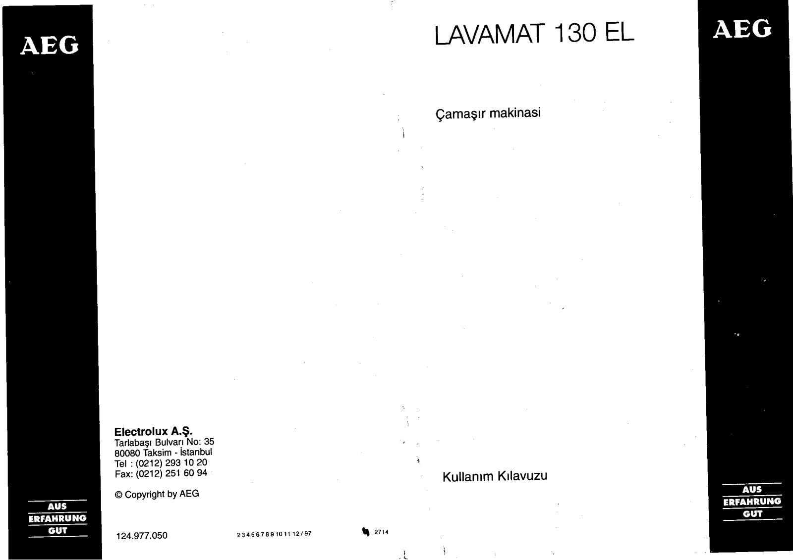 AEG LAVAMAT130EL User Manual