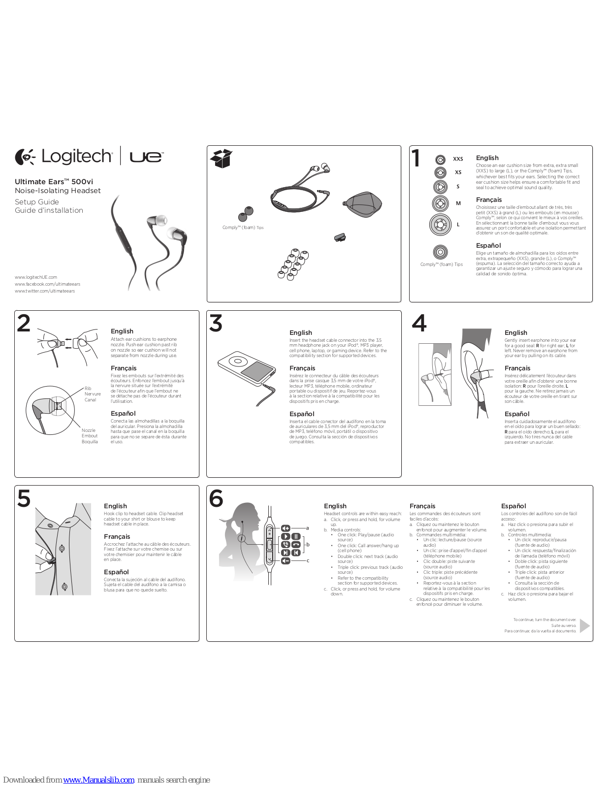 Logitech Ultimate Ears 500vi Setup Manual