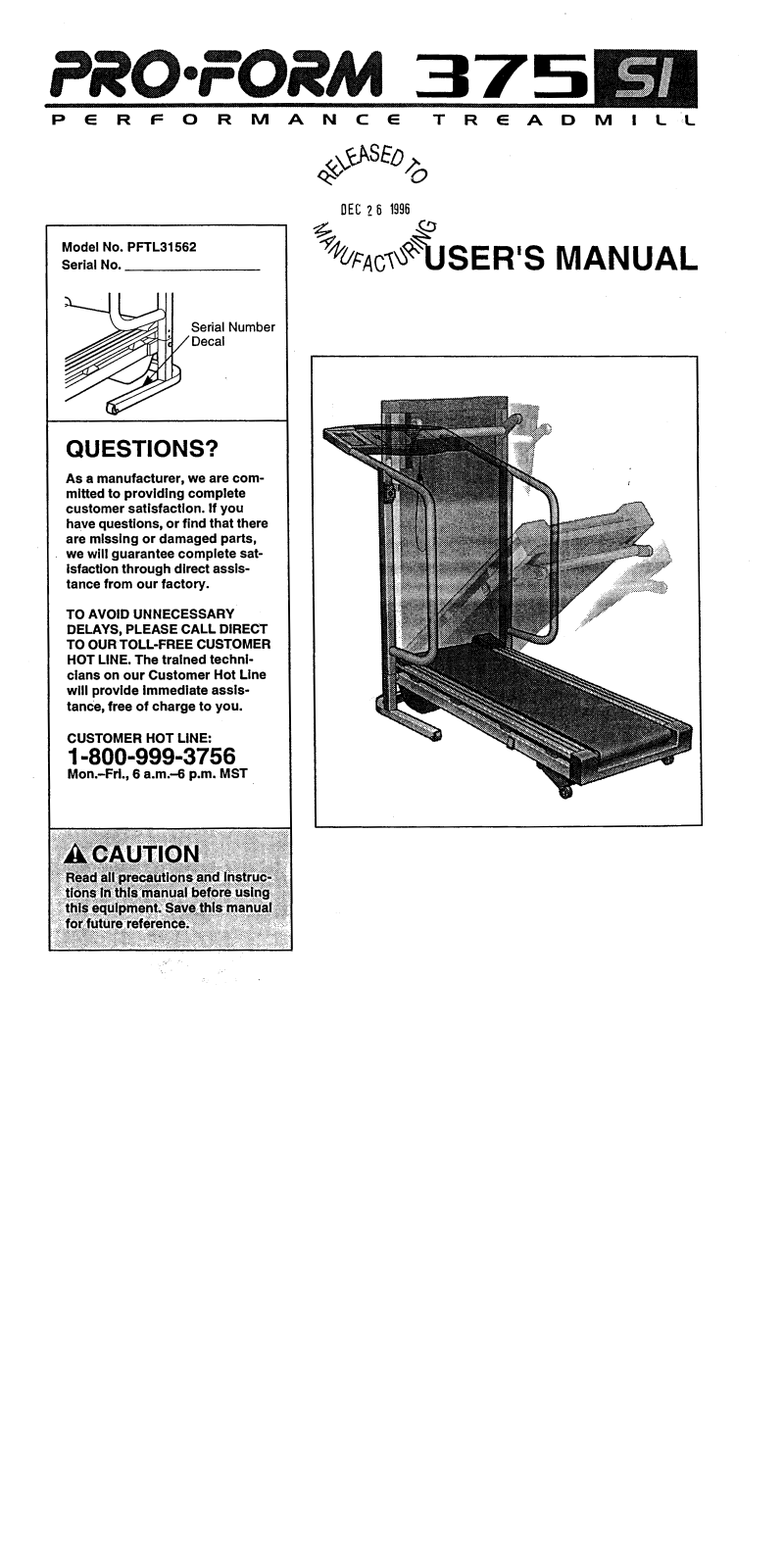 ProForm PFTL31562 User Manual