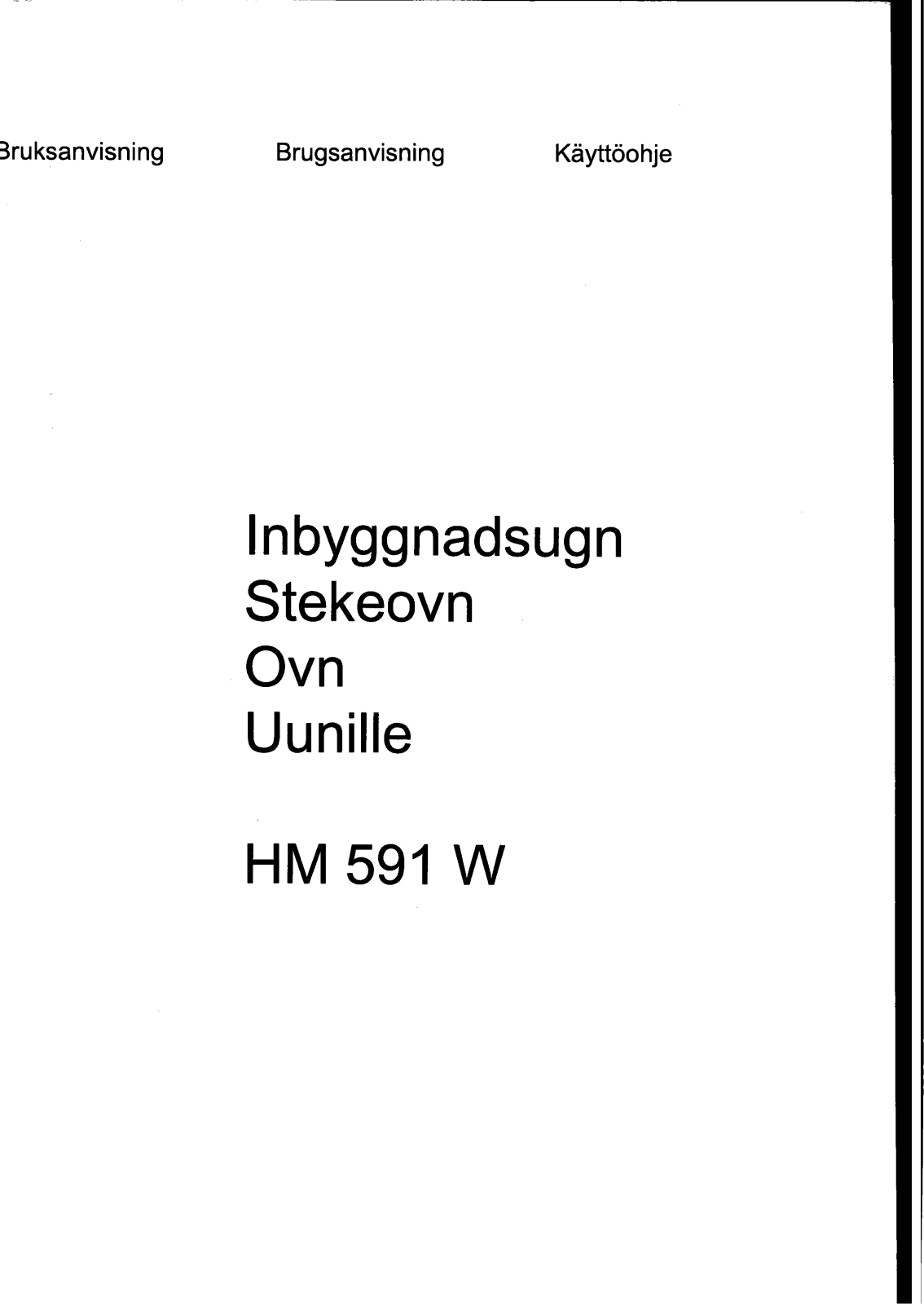 Zanussi HM591, HM591X, HM591N, HM591W User Manual