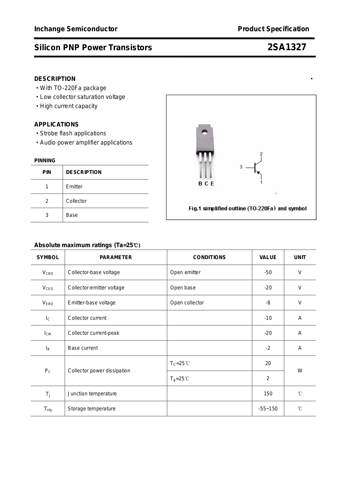 Datasheet 2sa1327 Datasheet - ManualMachine.com