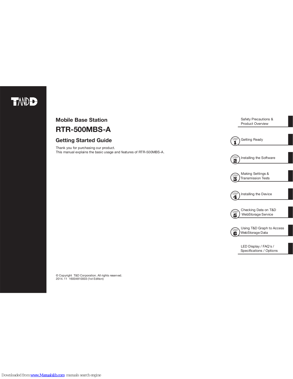 T&D RTR-500MBS-A Getting Started Manual - ManualMachine.com