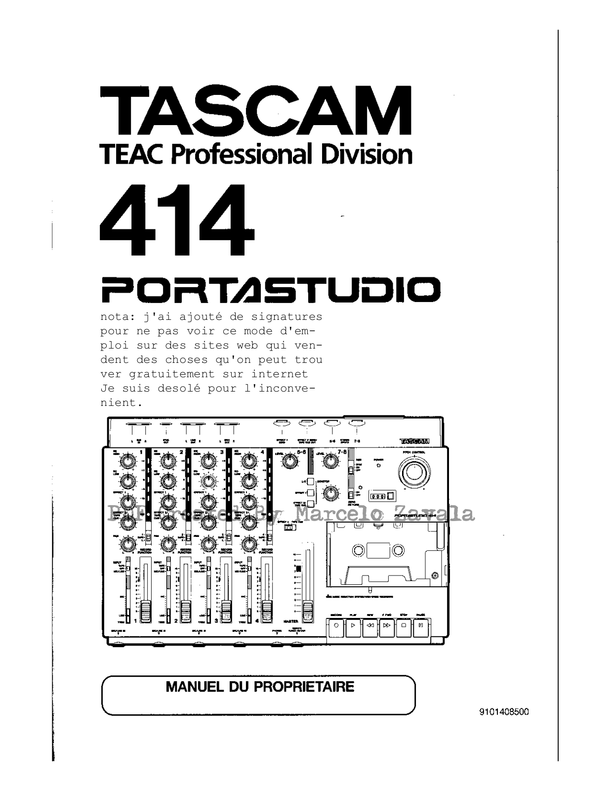 TASCAM 414 PORTASTUDIO User Manual
