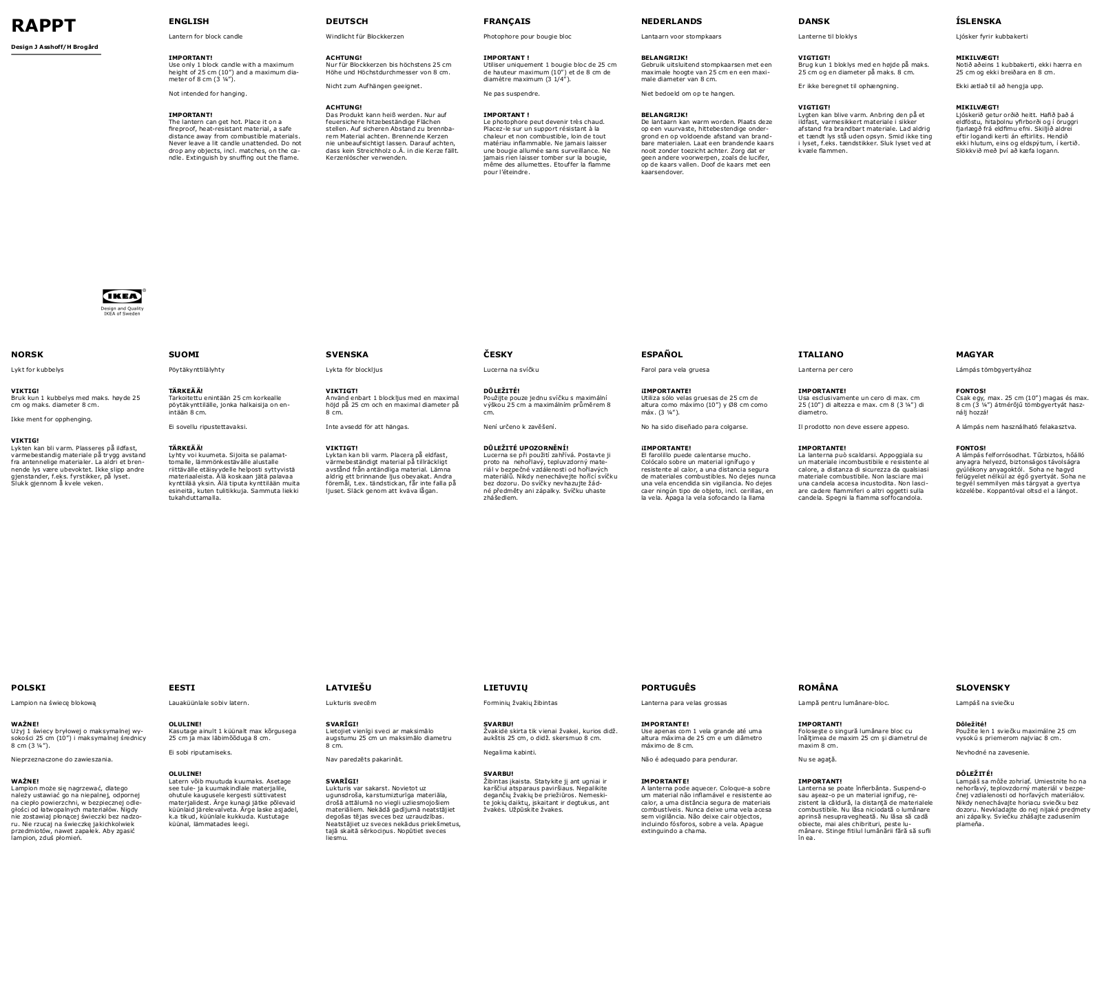 Ikea 40340795 User Manual