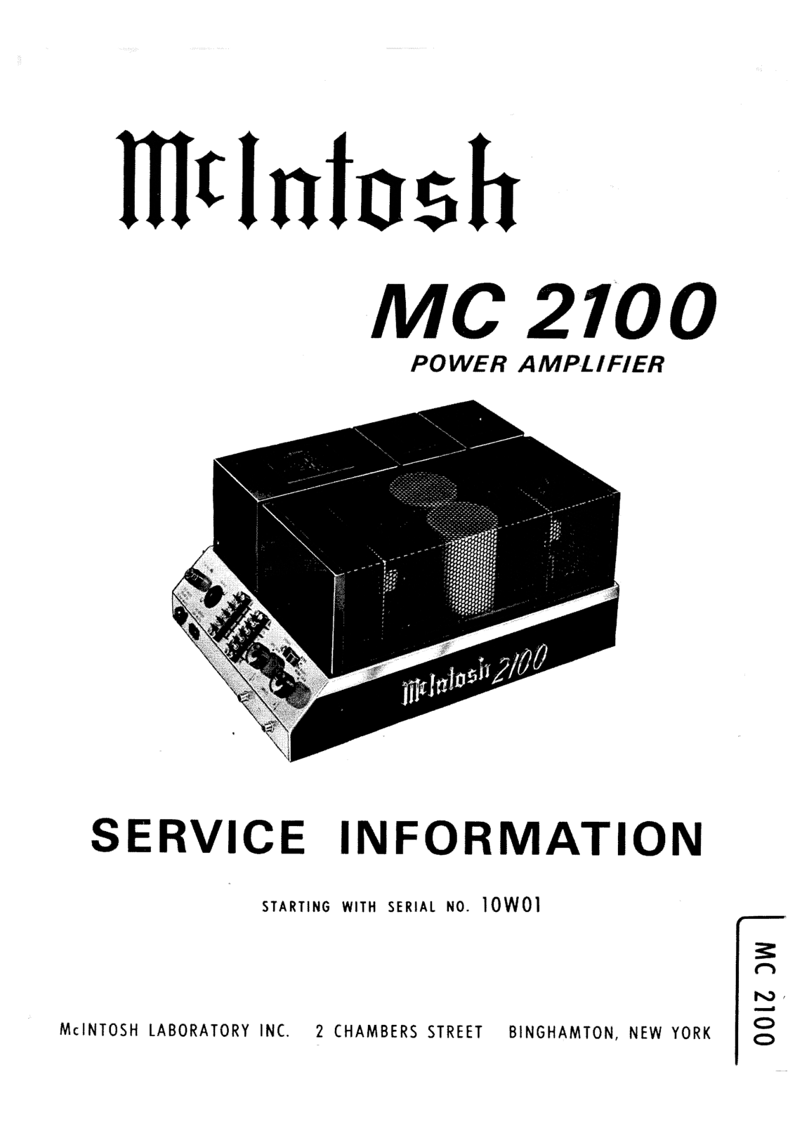 McIntosh MC-2100 Service manual