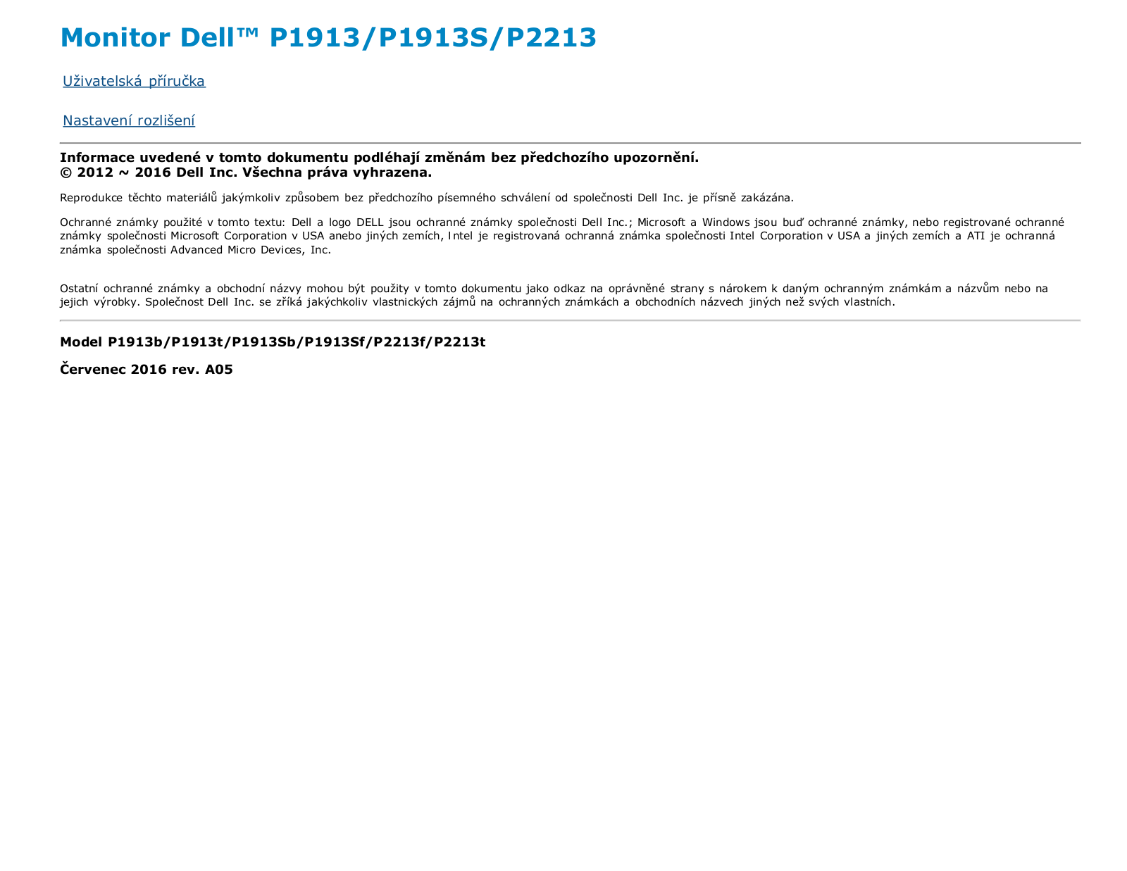 Dell P2213 User Manual