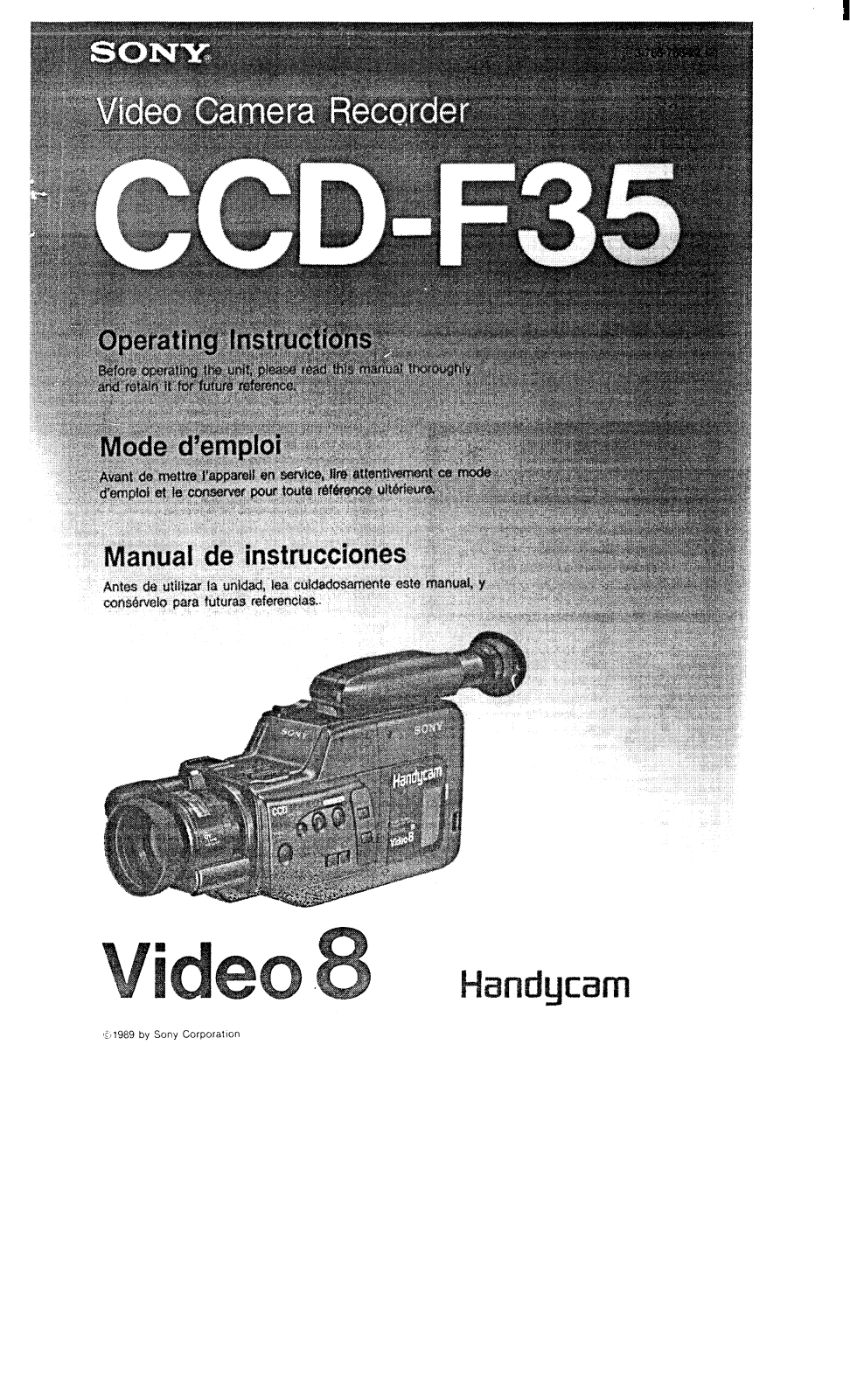 Sony CCD-F35 Operating Instruction