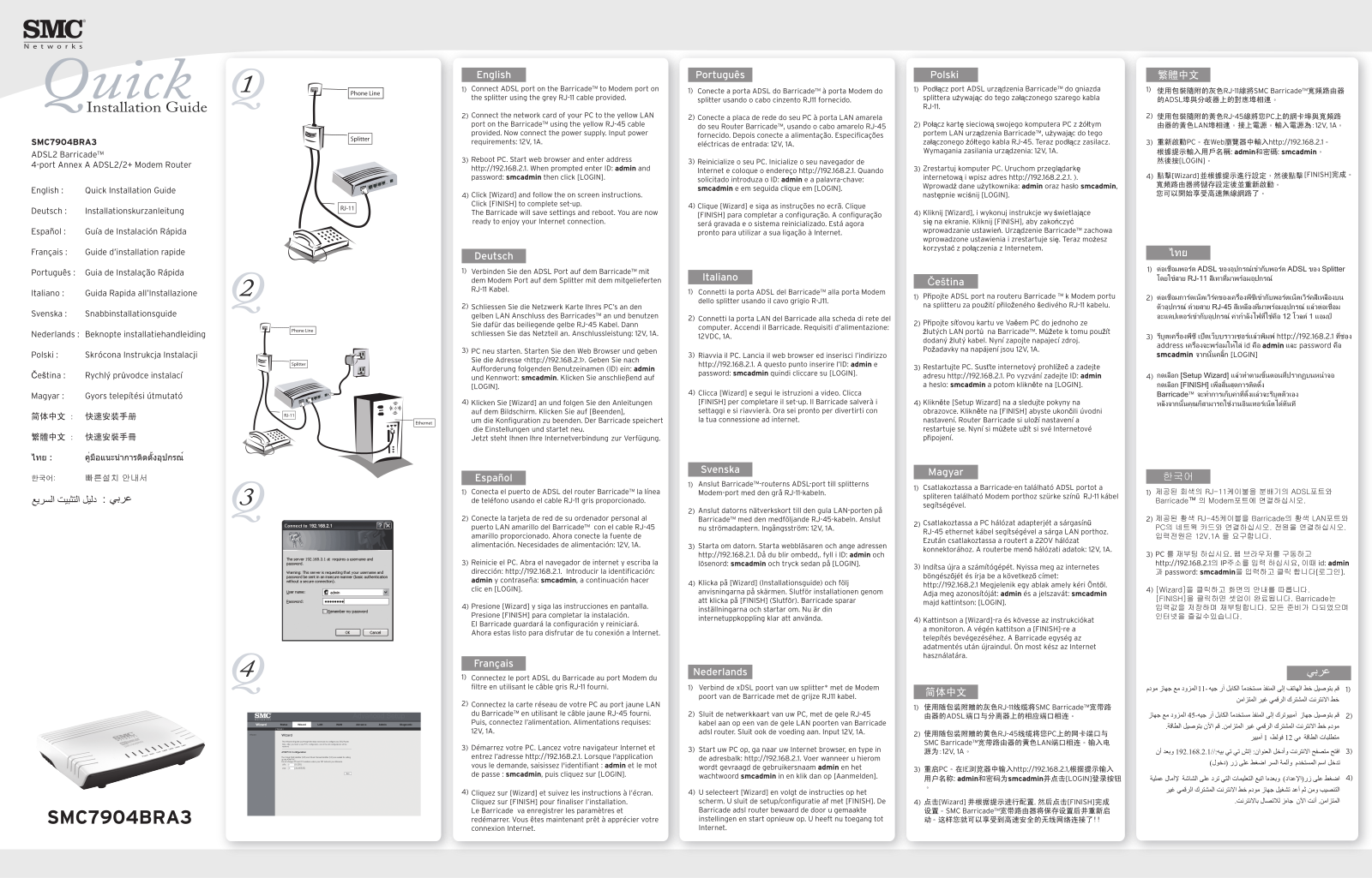 Smc 7904BRA3 Quick installation guide