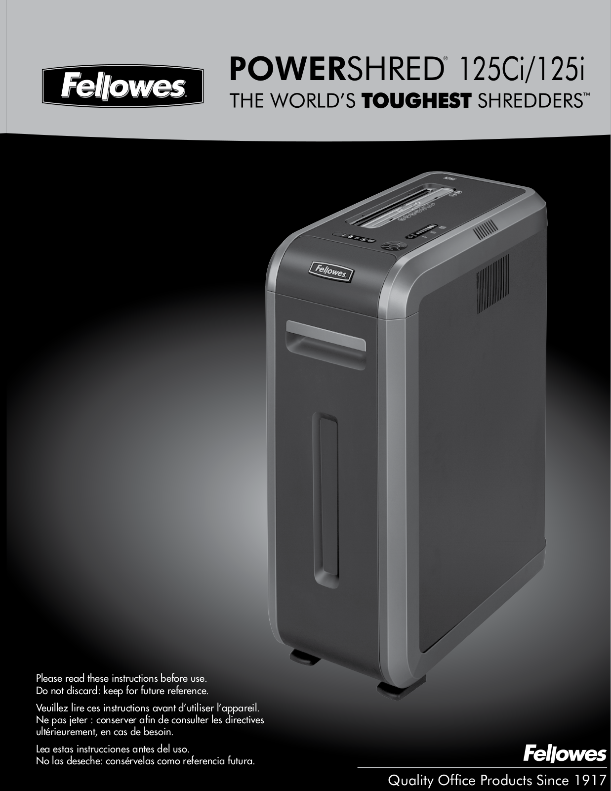 Fellowes PowerShred 125Ci User manual