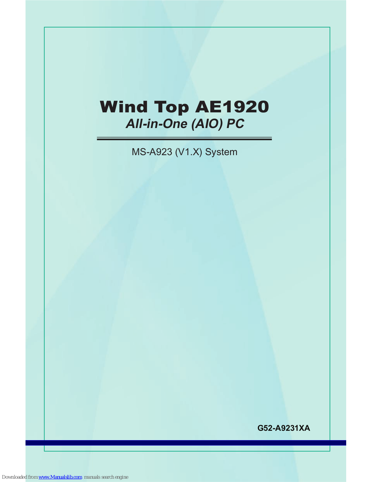 MSI AE1920, Wind, Wind Top AE1920, MS-A923 User Manual