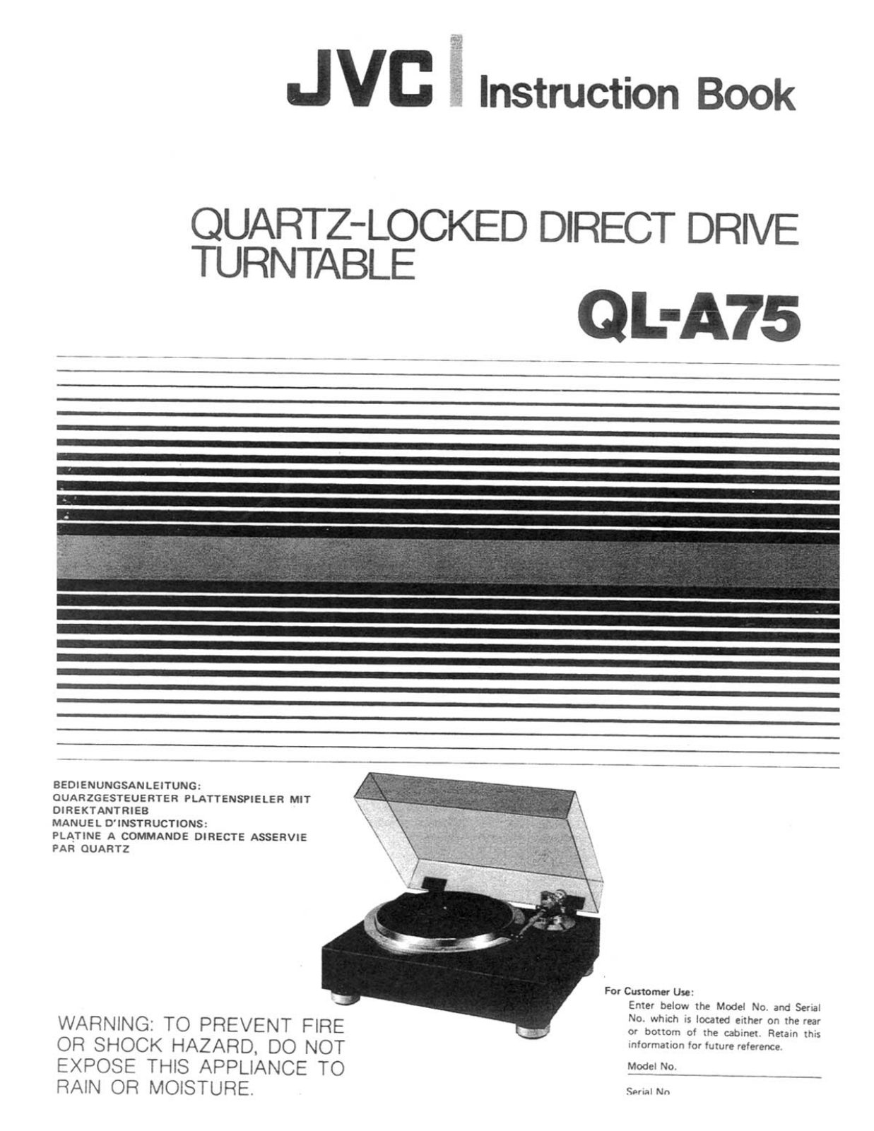 JVC QLA-75 Owners manual