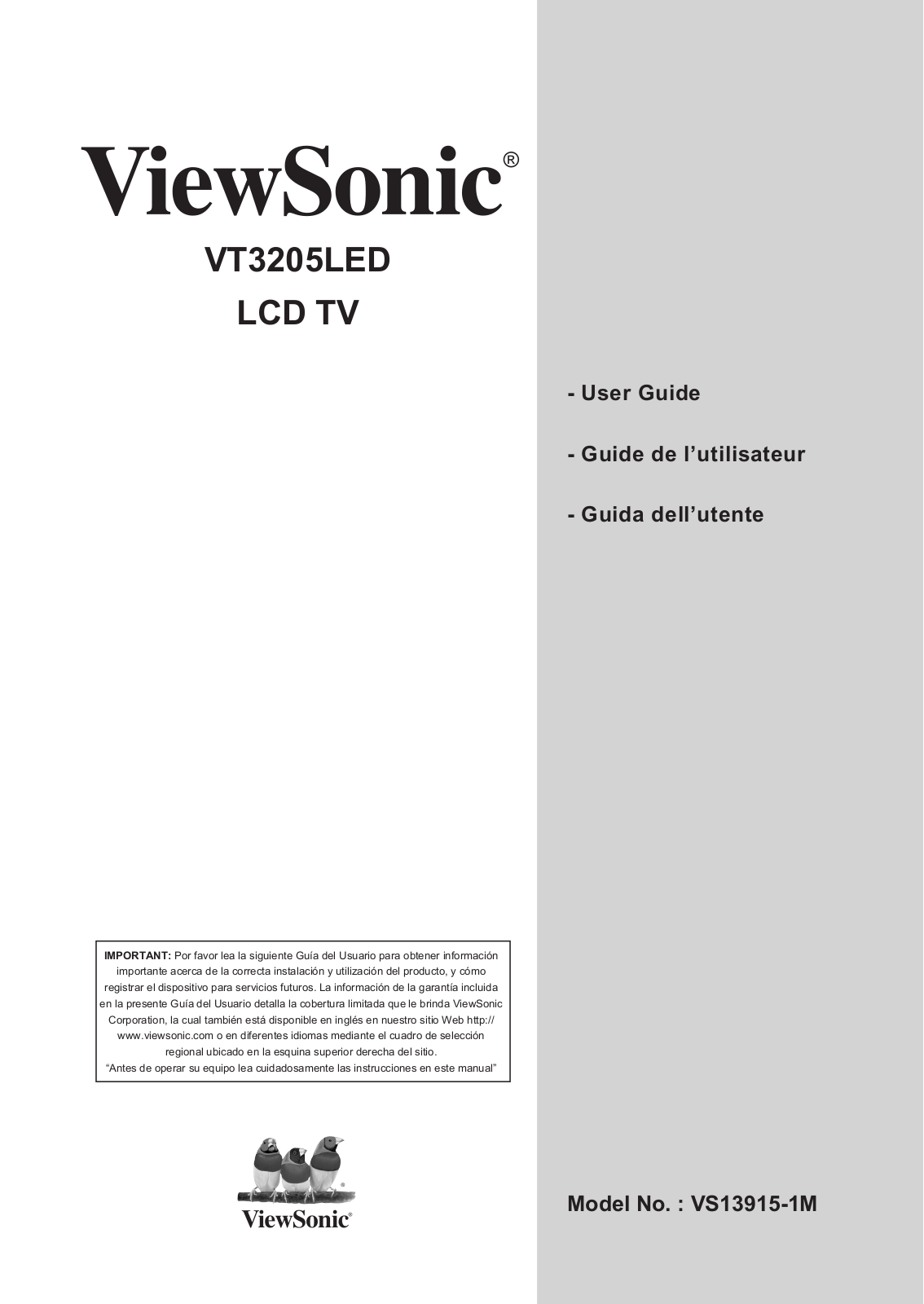 Viewsonic VT3205LED User Manual