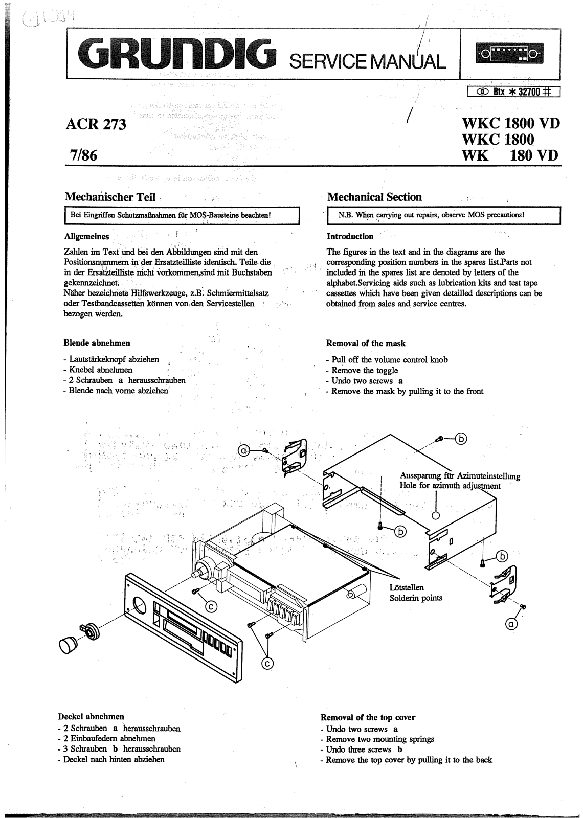 Grundig WKC-1800-VD Service Manual