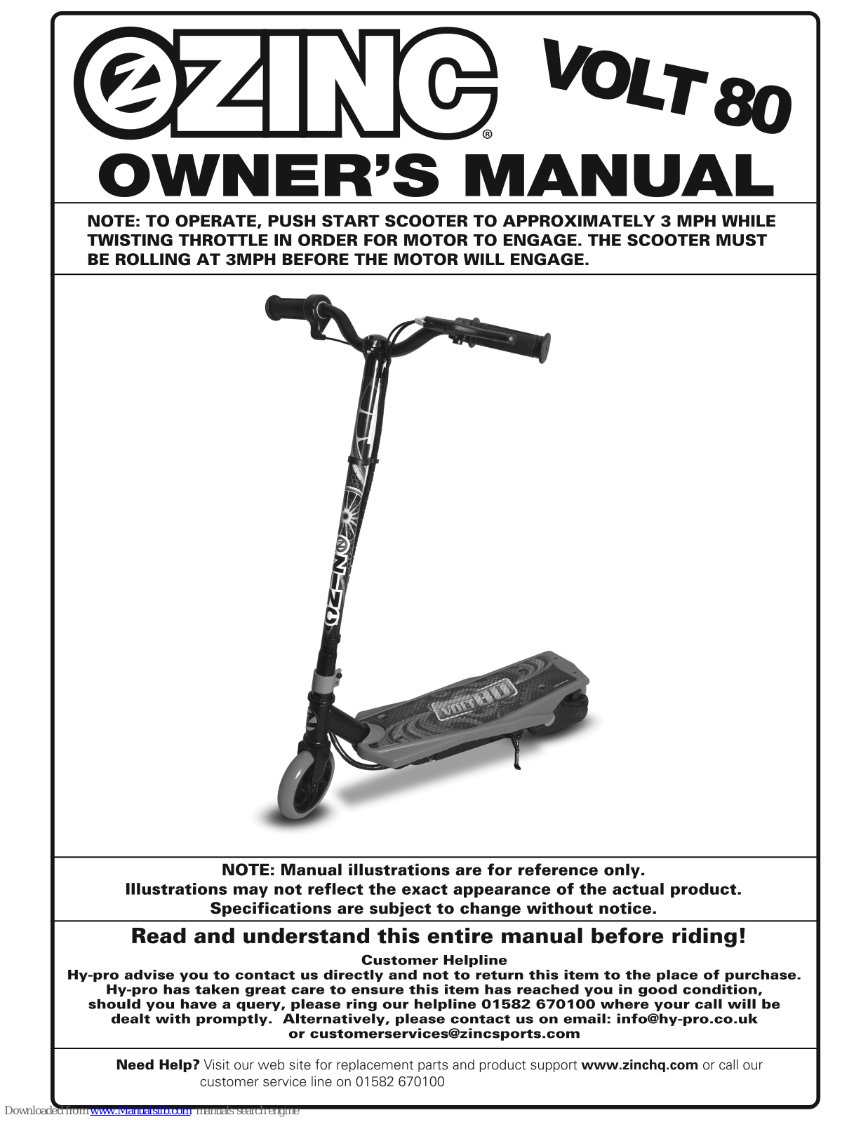 Zinc Volt 80 Owner's Manual