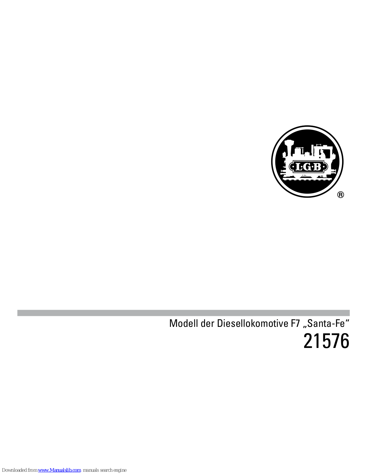 marklin F7 Santa-Fe User Manual - ManualMachine.com