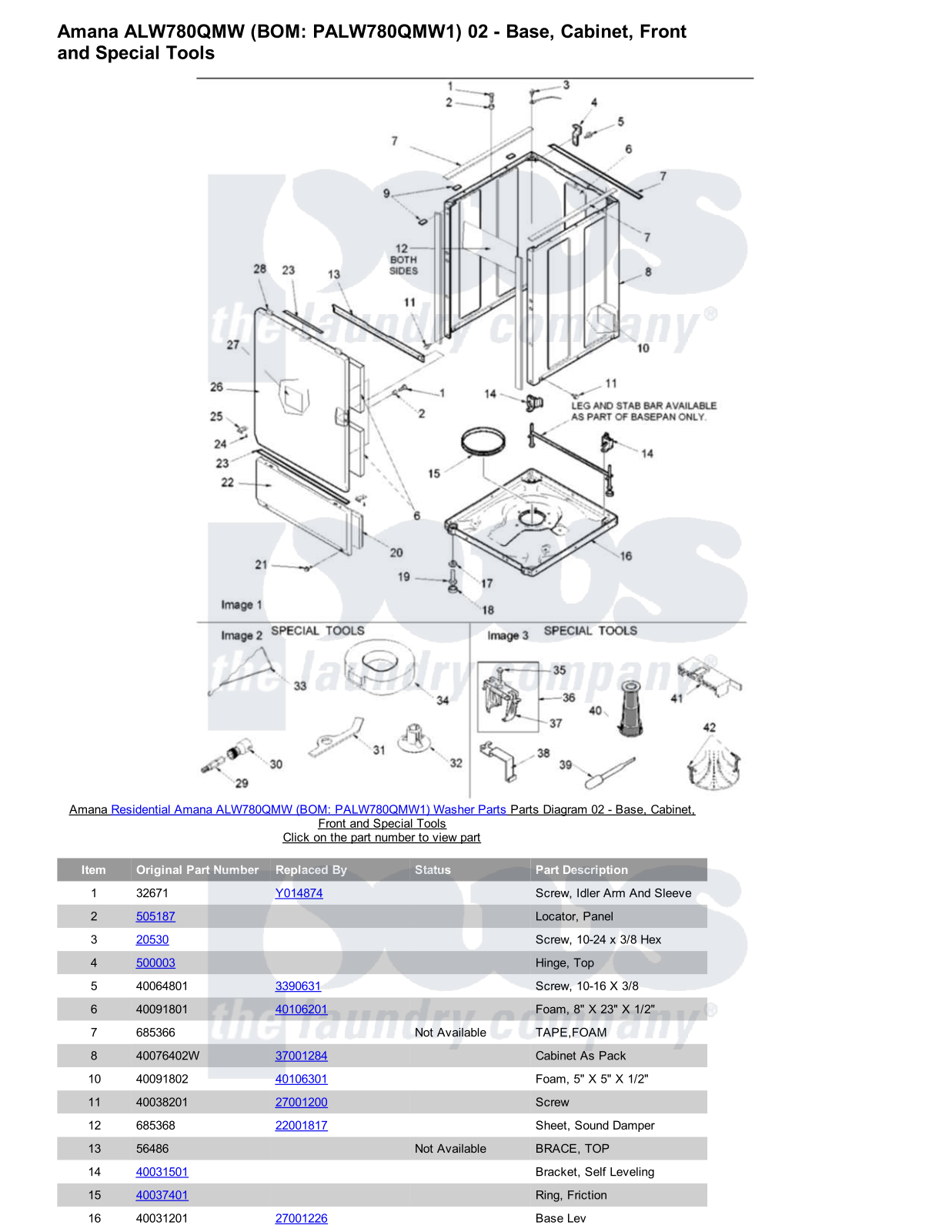 Amana ALW780QMW Parts Diagram