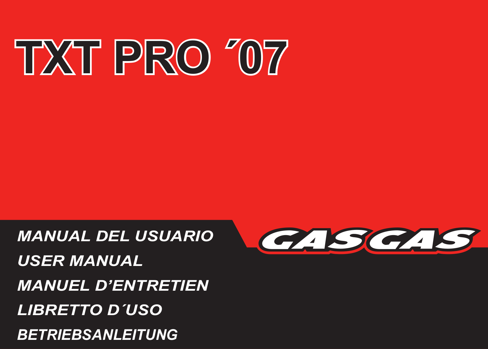 GasGas TXT Pro 2007 Owner's manual