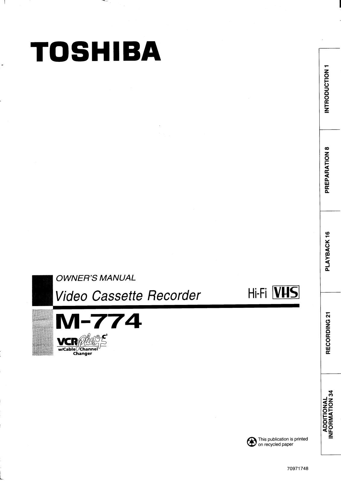 Toshiba M774 User Manual