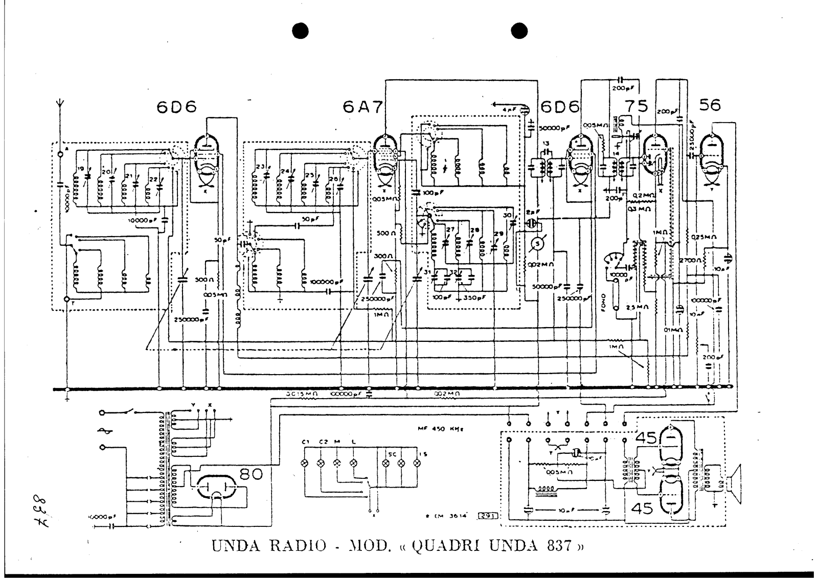 Unda Radio 837 schematic