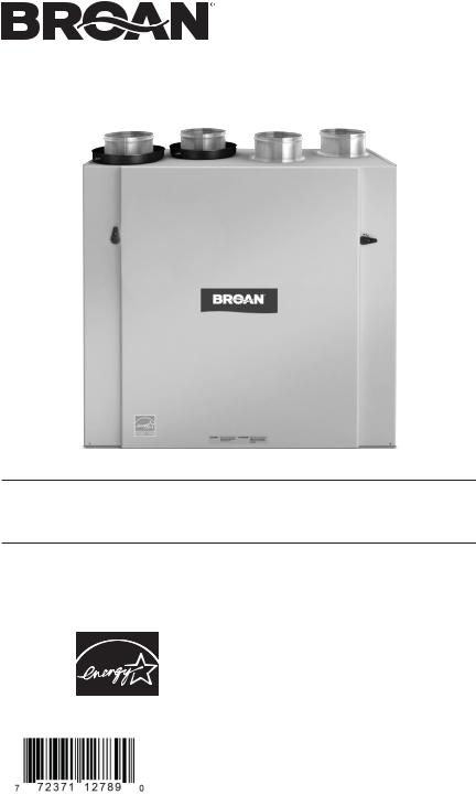 Broan ERV140 ECM, HRV160 ECM, HRV160 User Manual