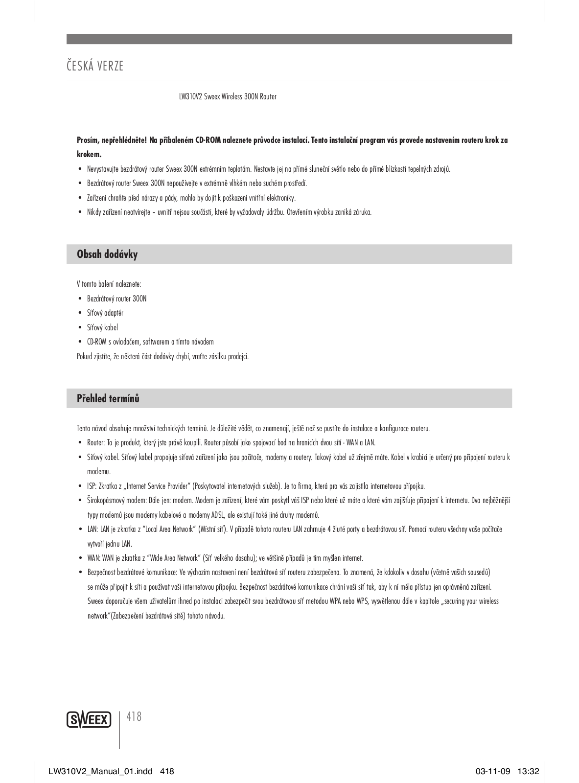 Sweex LW310V2 User Manual