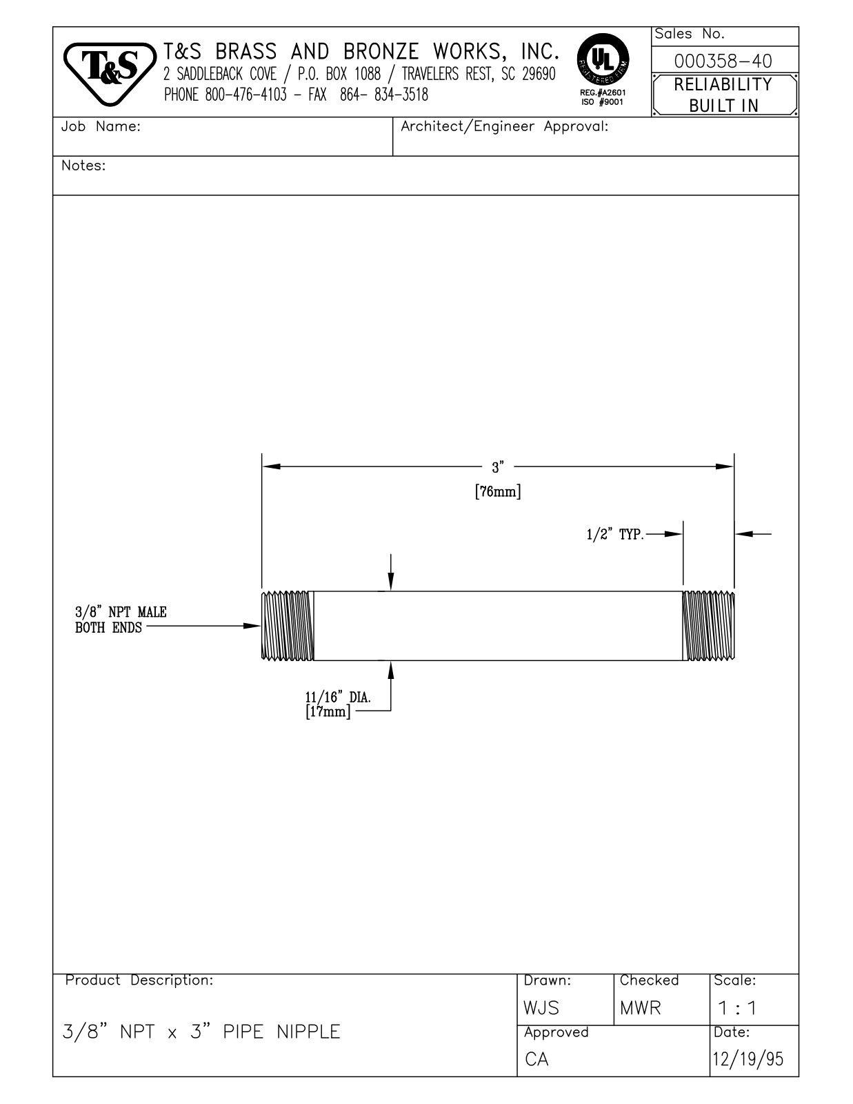 T&S Brass 000358-40 User Manual