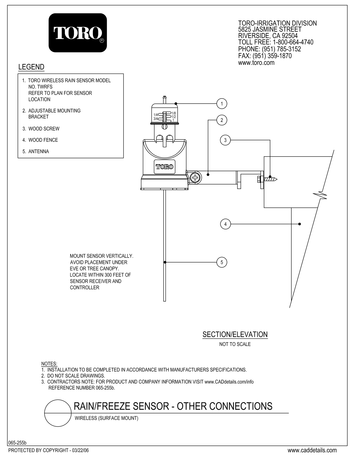 Toro RainSensors Non-Gutter Installation Manual