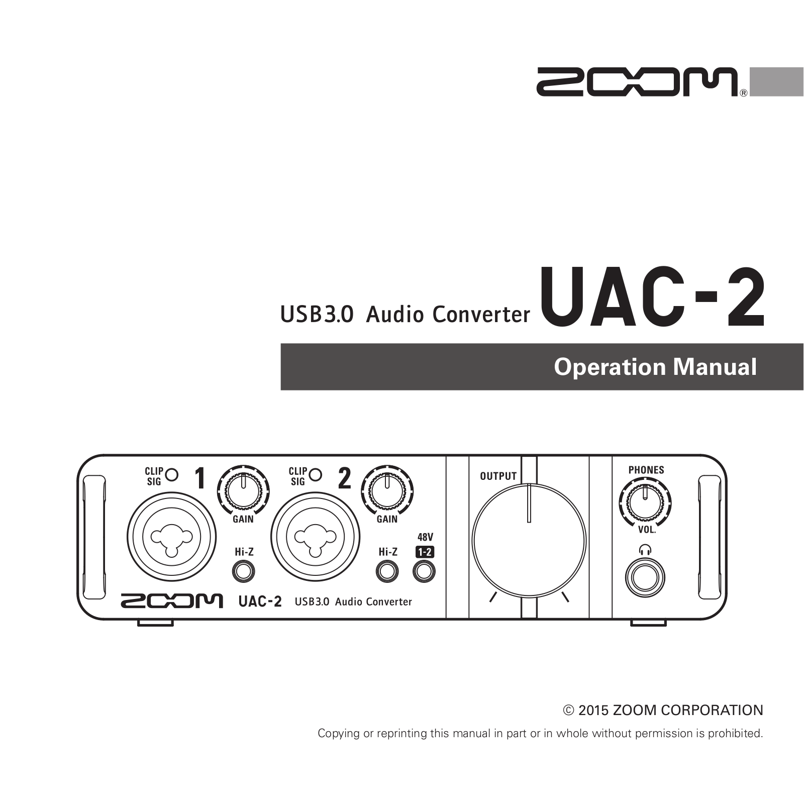 Zoom UAC2 Operation Manual