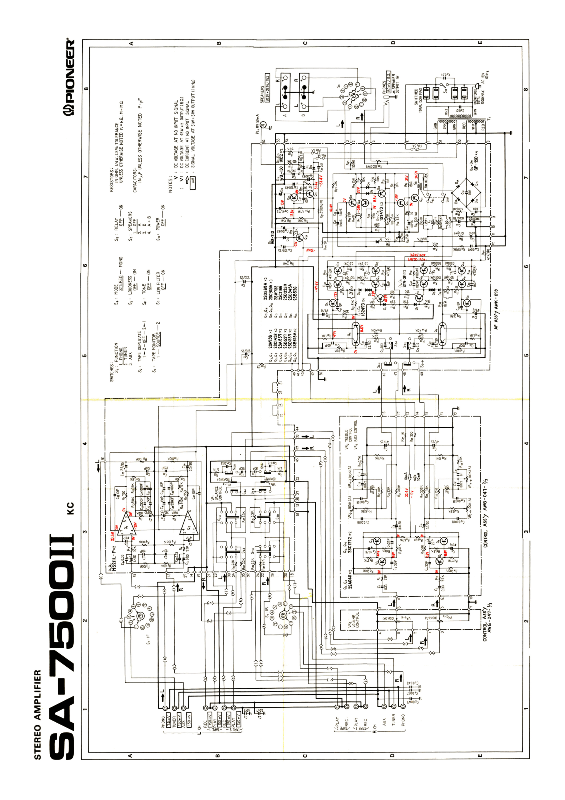 Pioneer SA-7500-mk-II Schematic