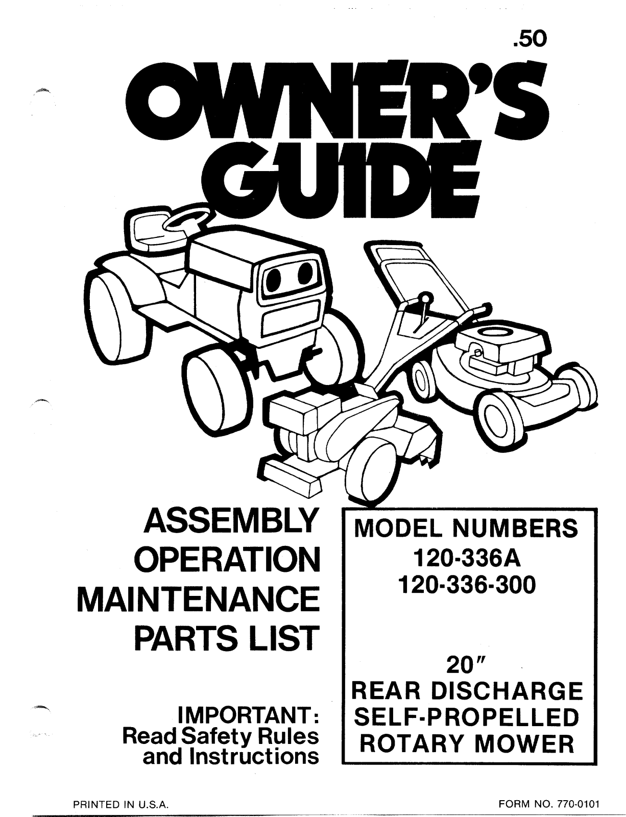 MTD 120-336-300, 120-336A User Manual