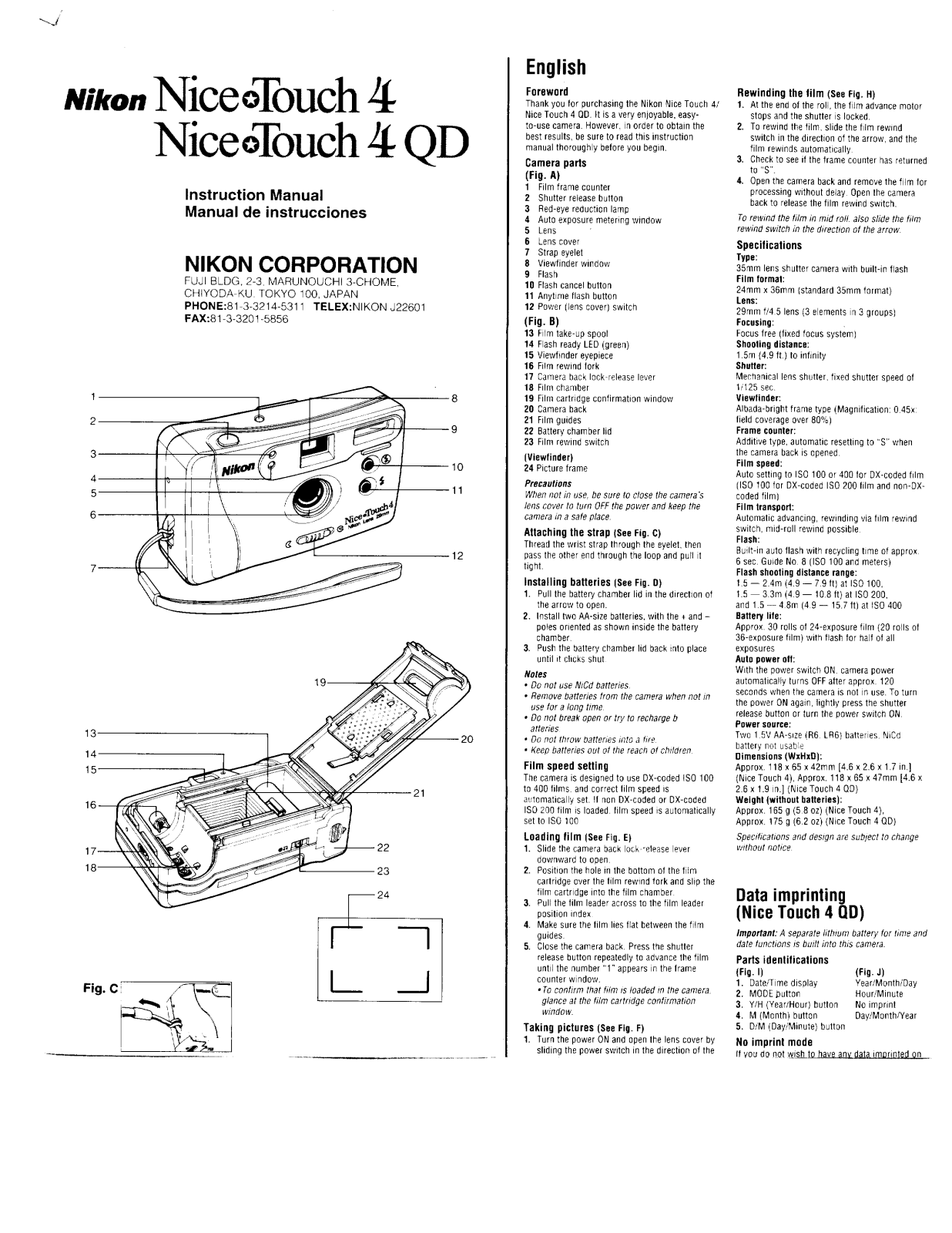 NIKON NT4 Inruction manual