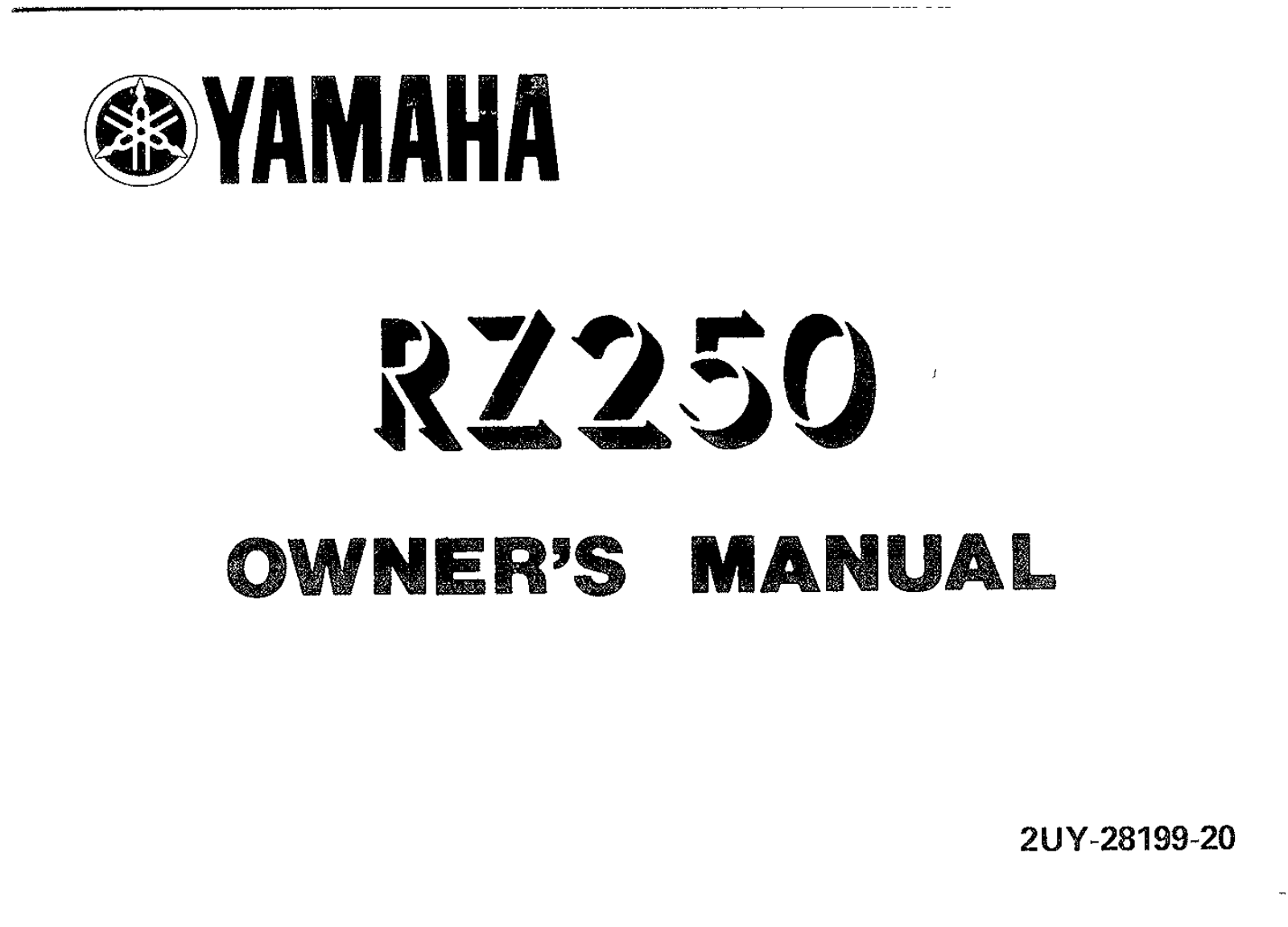 Yamaha RZ250 1988 Owner's manual