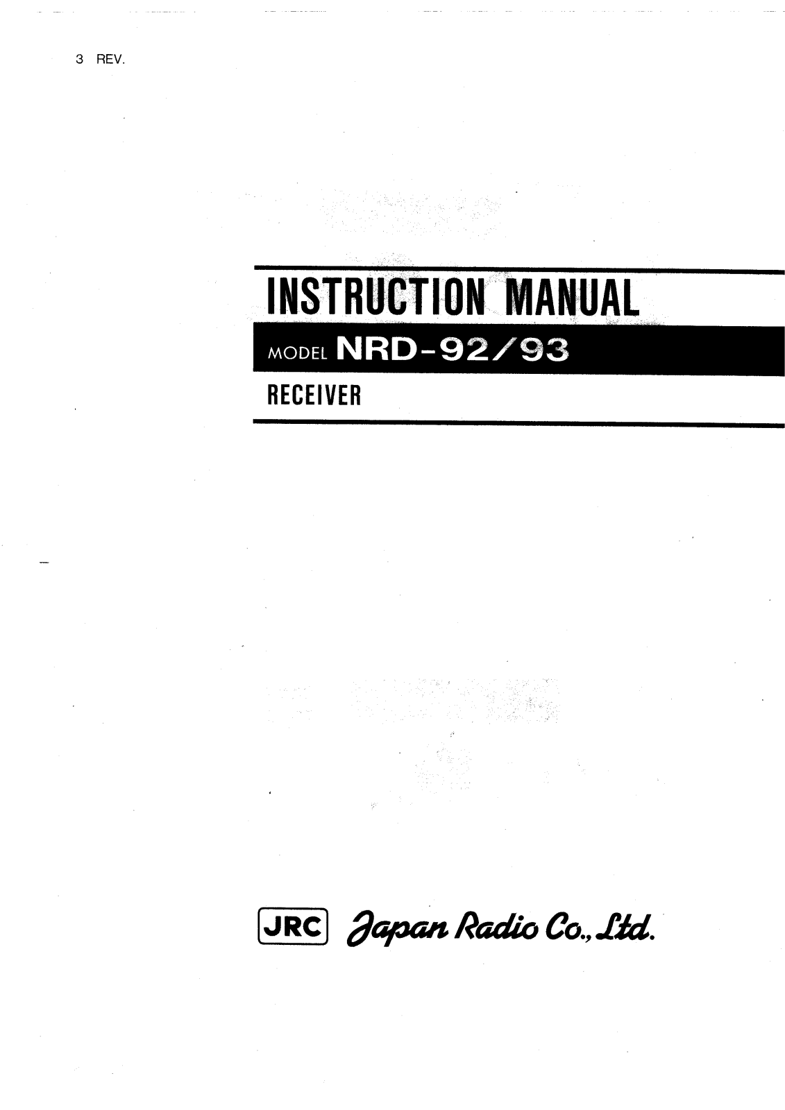 JRC NRD 93, NRD 92 User Manual