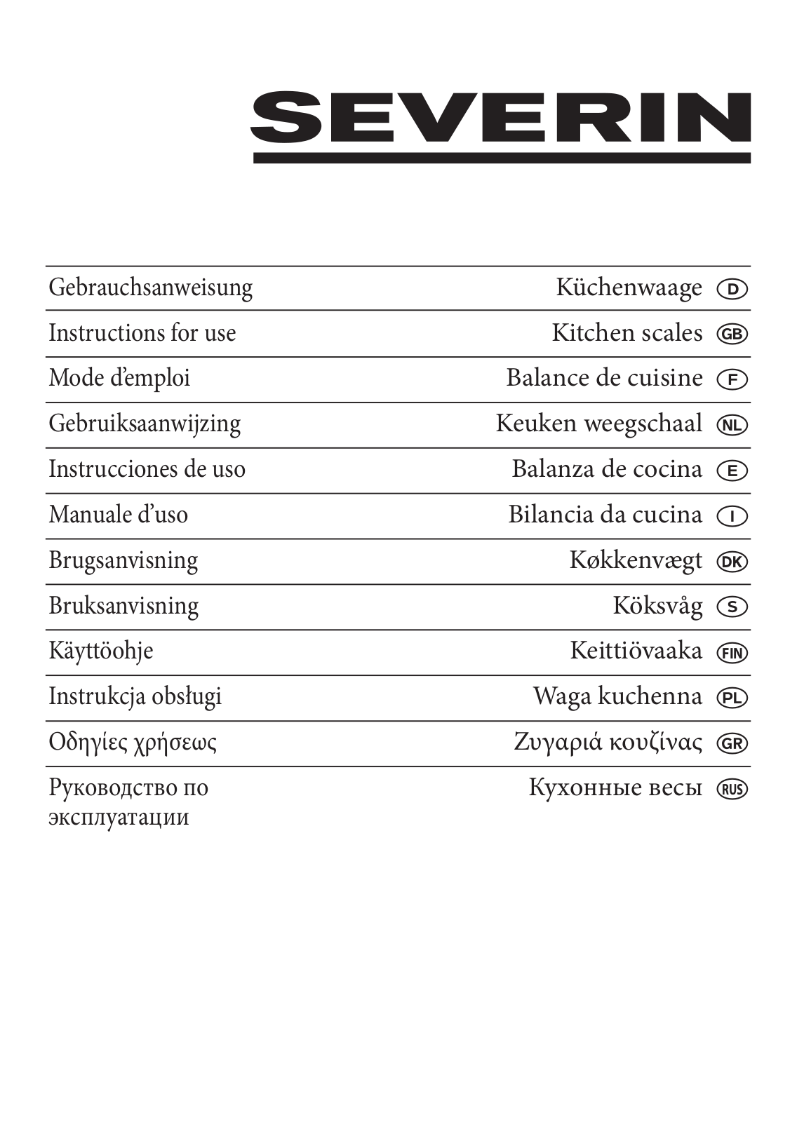 Severin KW 3669 User Manual