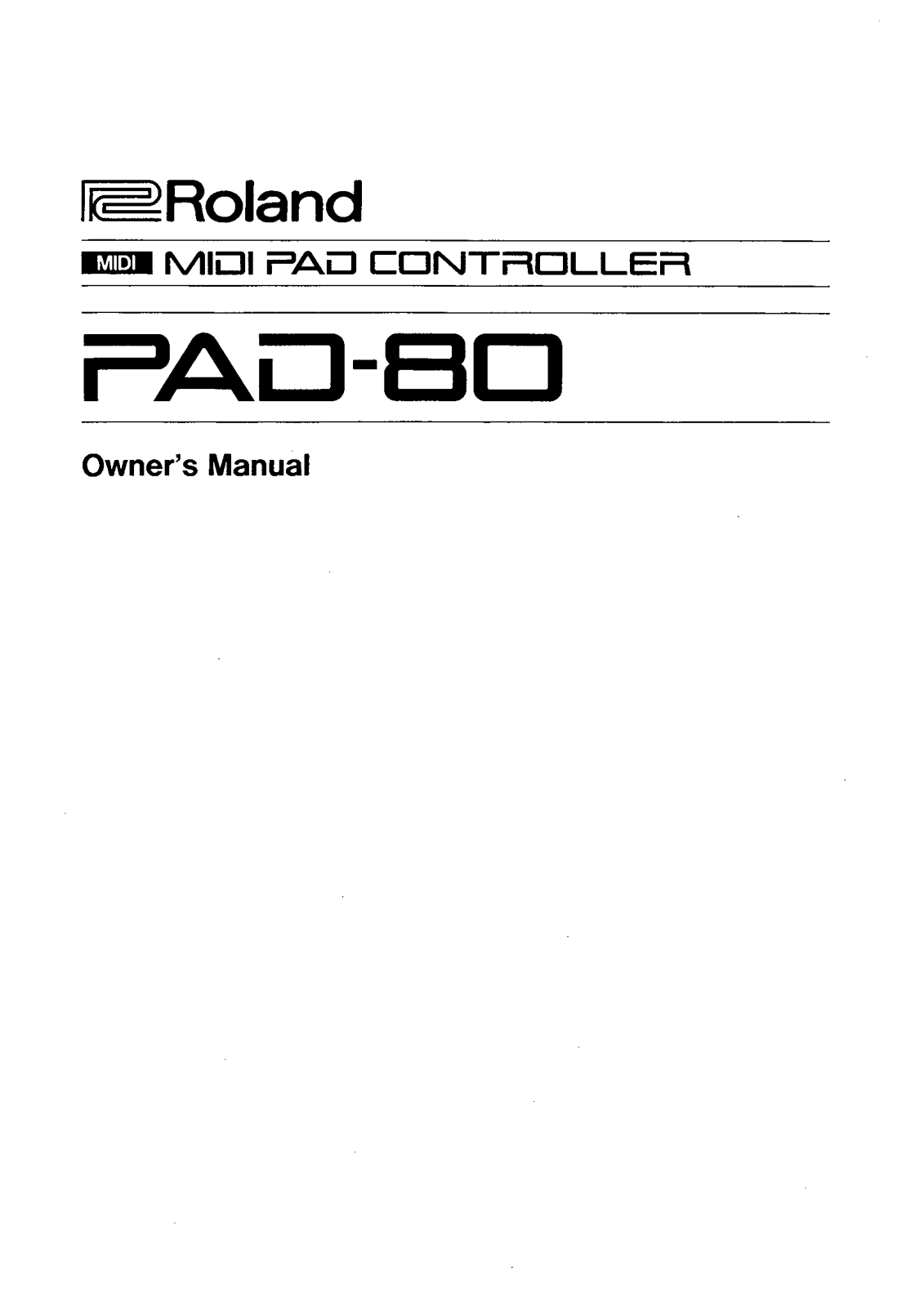 Roland PAD 80 Service Manual