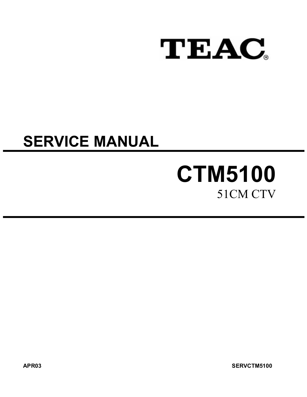 TEAC CTM-5100 Service manual